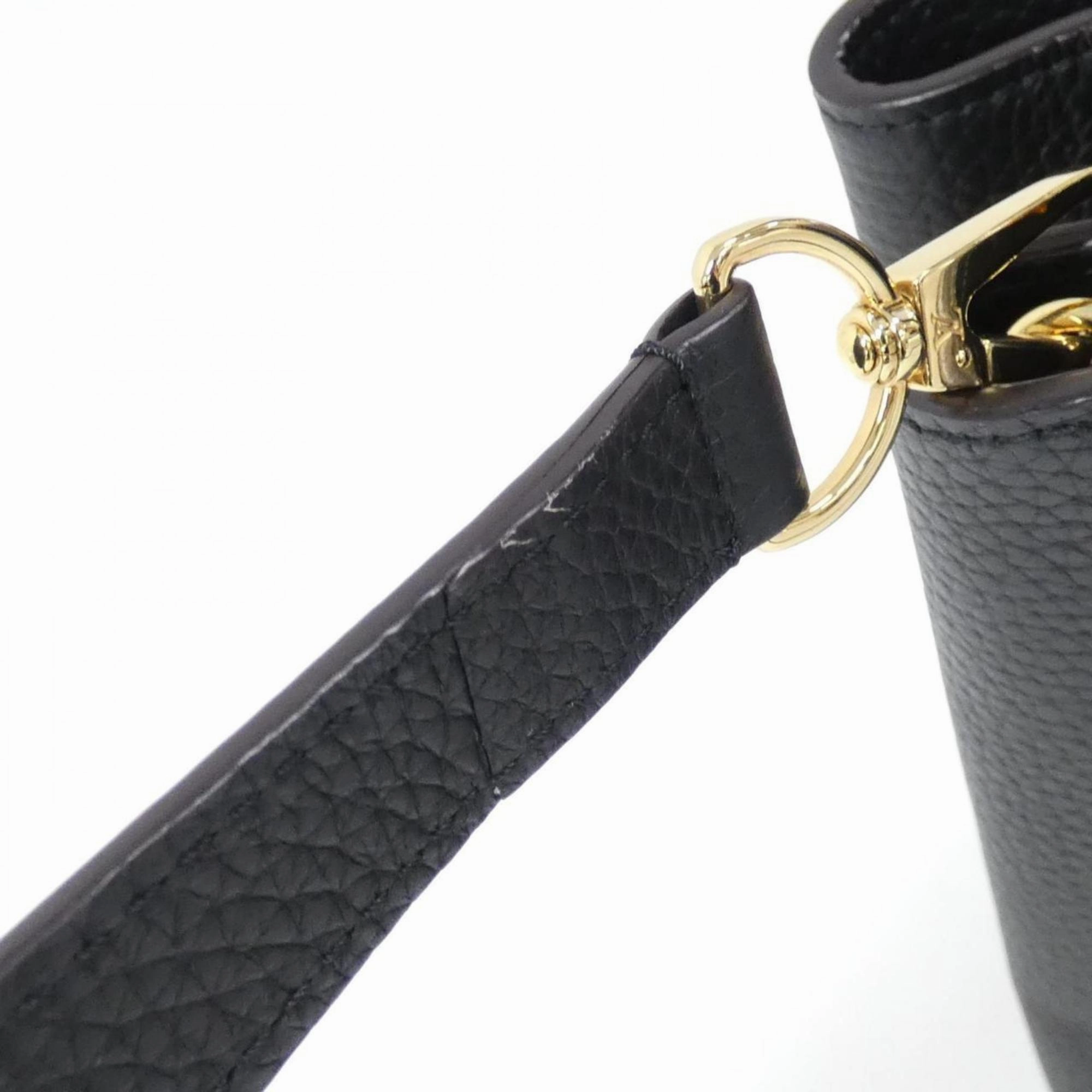 Elegant Leather Capucines Bag with Dust Bag and Shoulder Strap