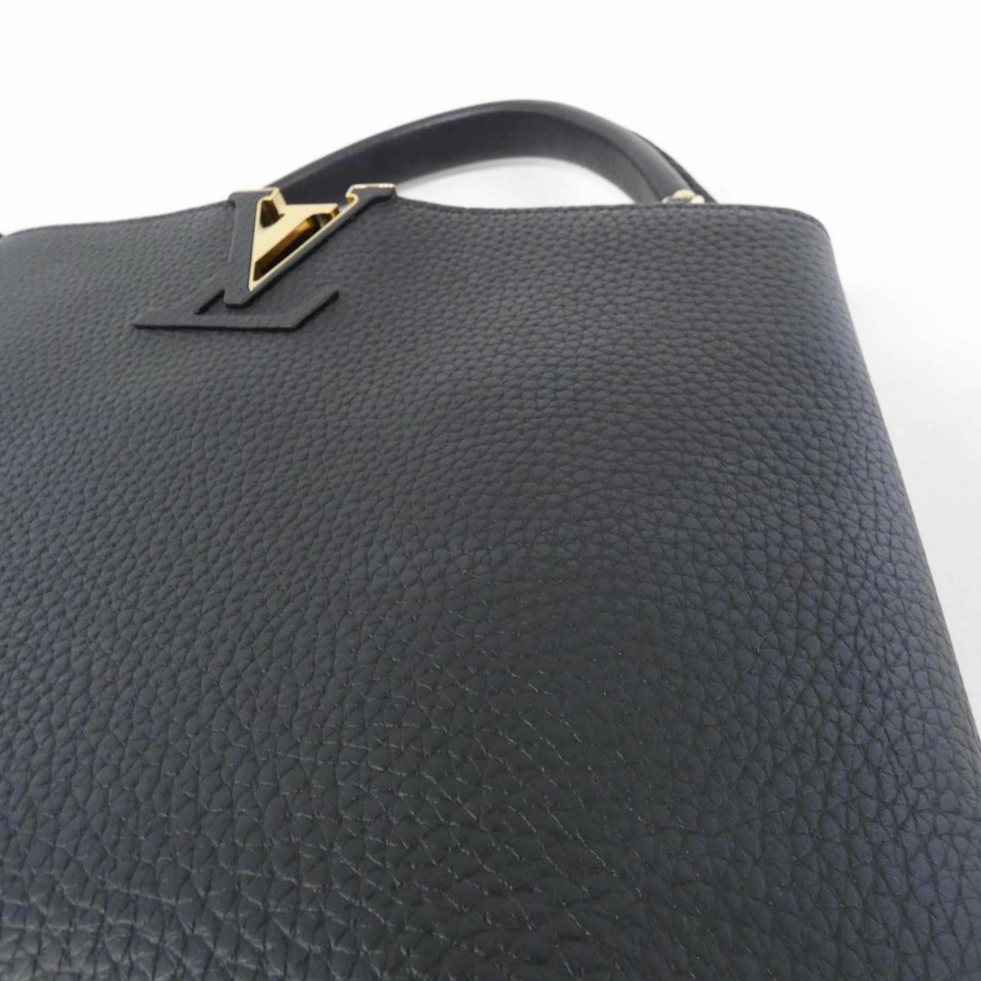 Elegant Leather Capucines Bag with Dust Bag and Shoulder Strap
