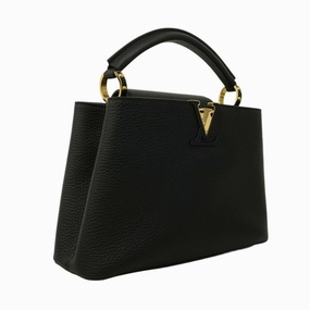 Elegant Leather Capucines with Dust Bag and Shoulder Strap