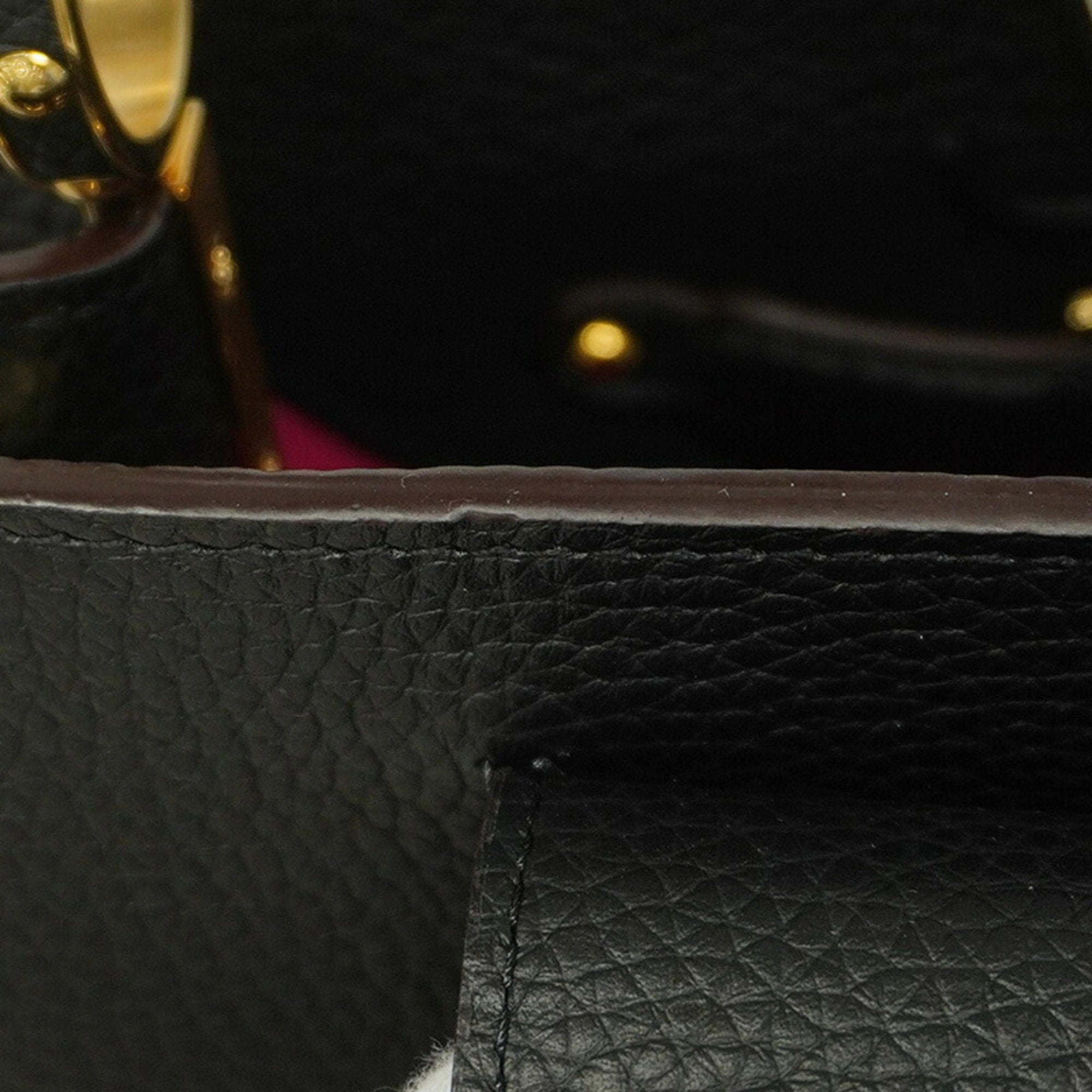 Elegant Leather Capucines with Dust Bag and Shoulder Strap