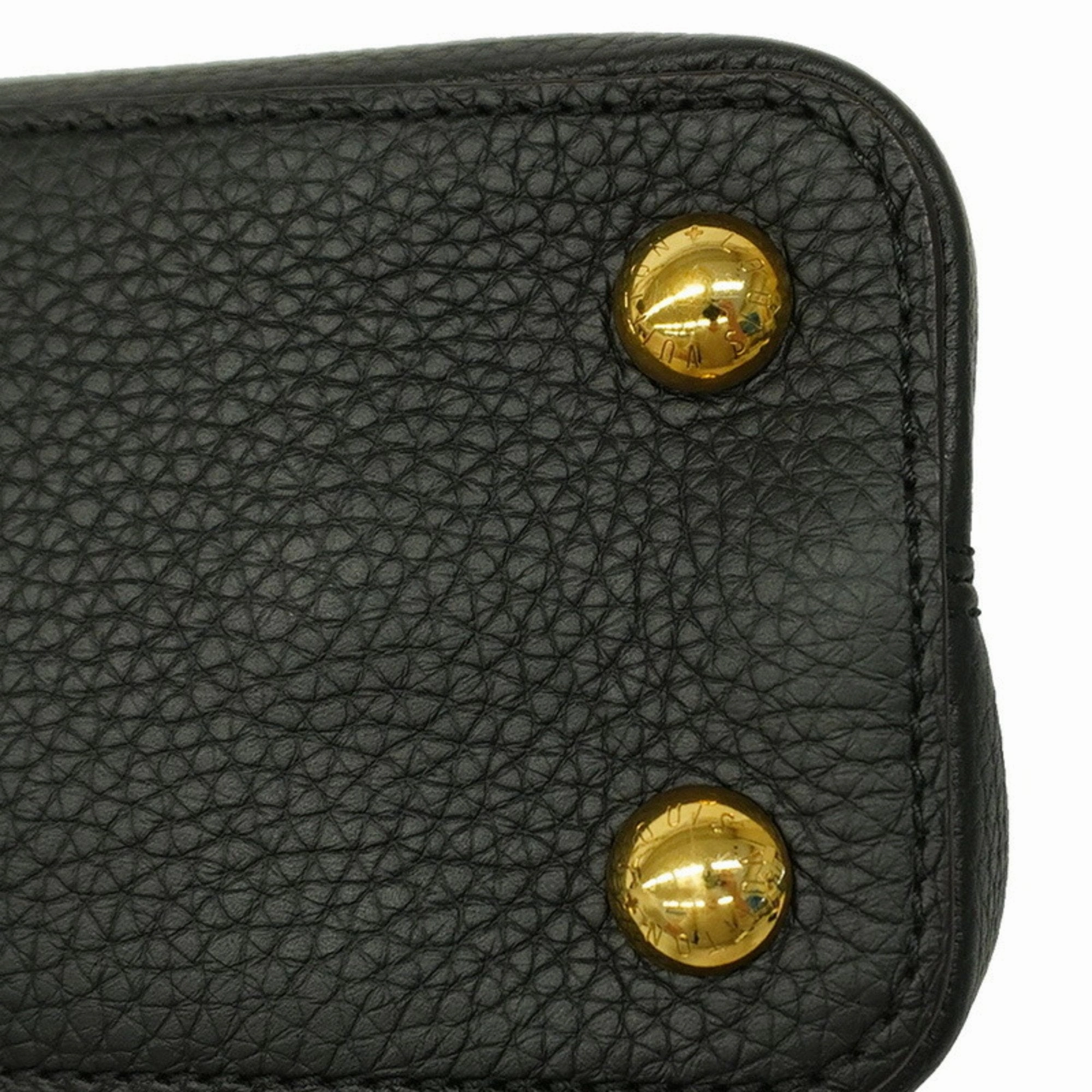 Elegant Leather Capucines with Dust Bag and Shoulder Strap