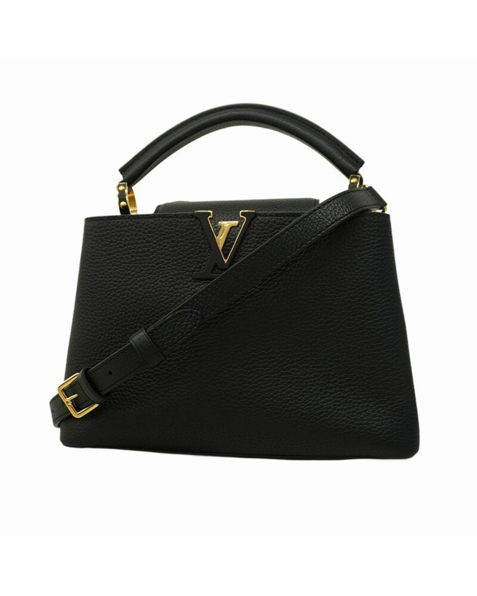 Elegant Leather Capucines with Dust Bag and Shoulder Strap