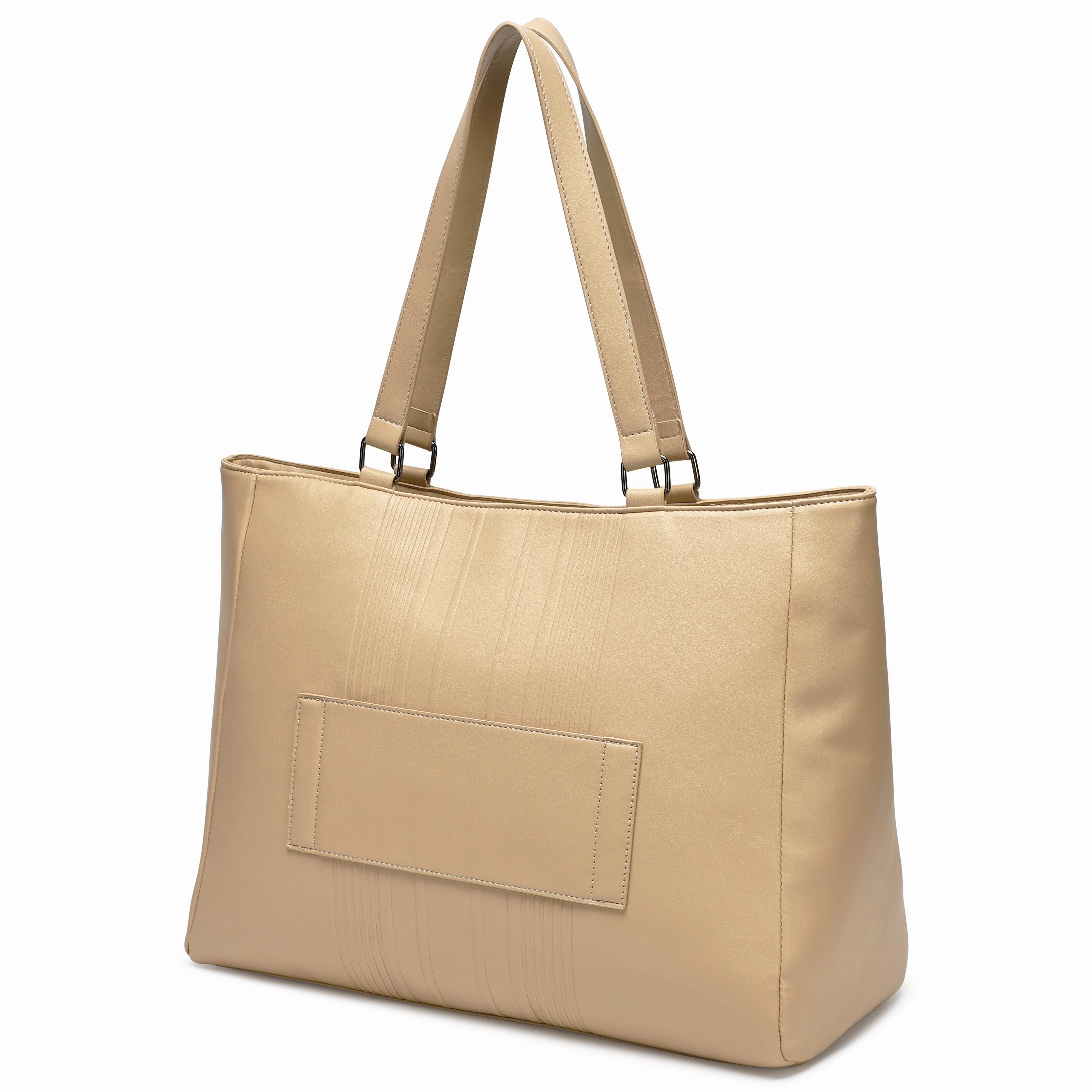 ELLE Roamer 24L Vegan Leather Weekender Tote Bag | Nude