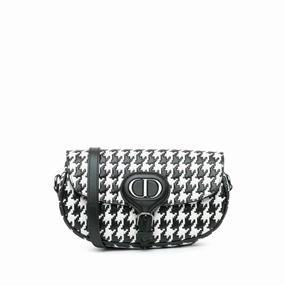 Embossed Calfskin Houndstooth Bobby East West Crossbody
