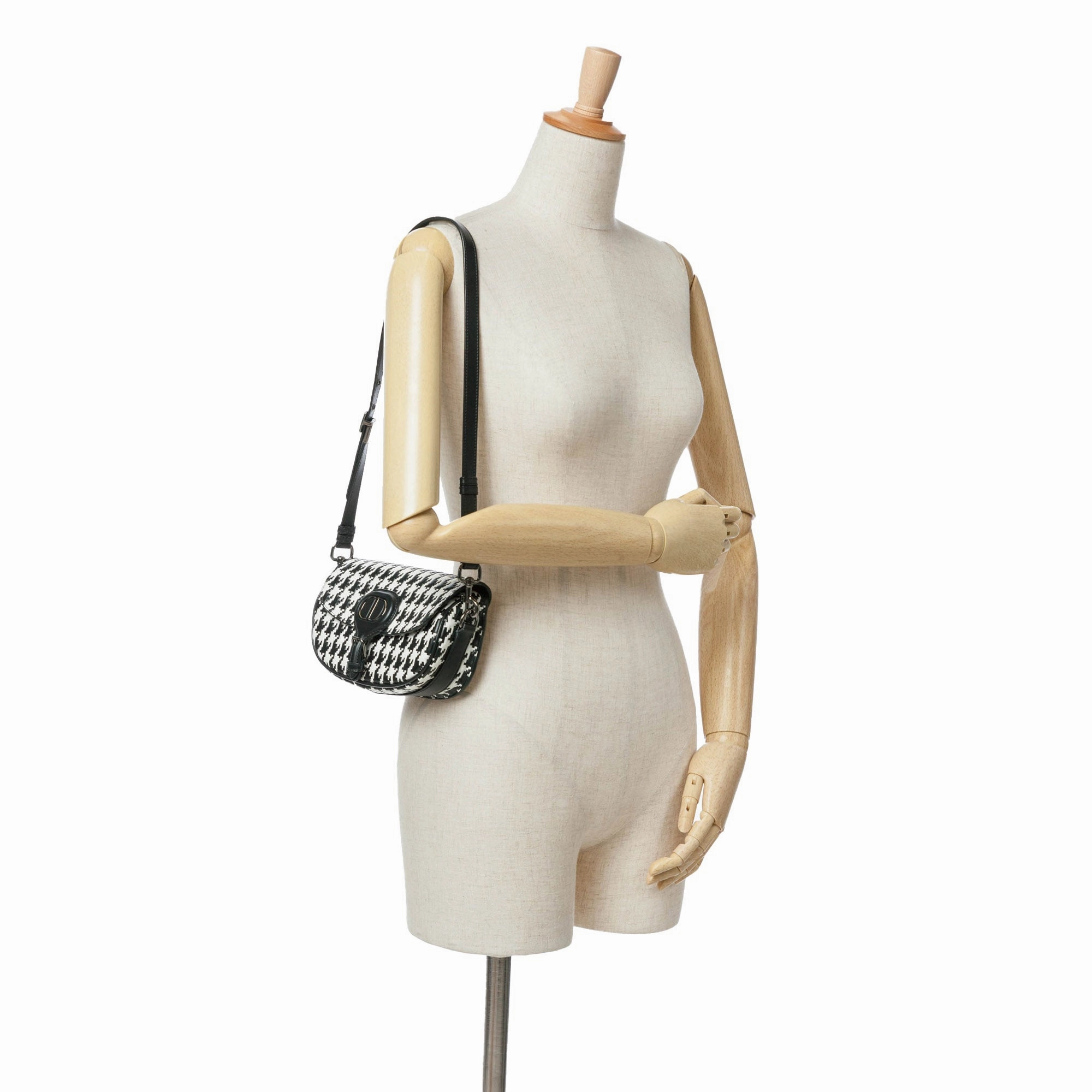 Embossed Calfskin Houndstooth Bobby East West Crossbody