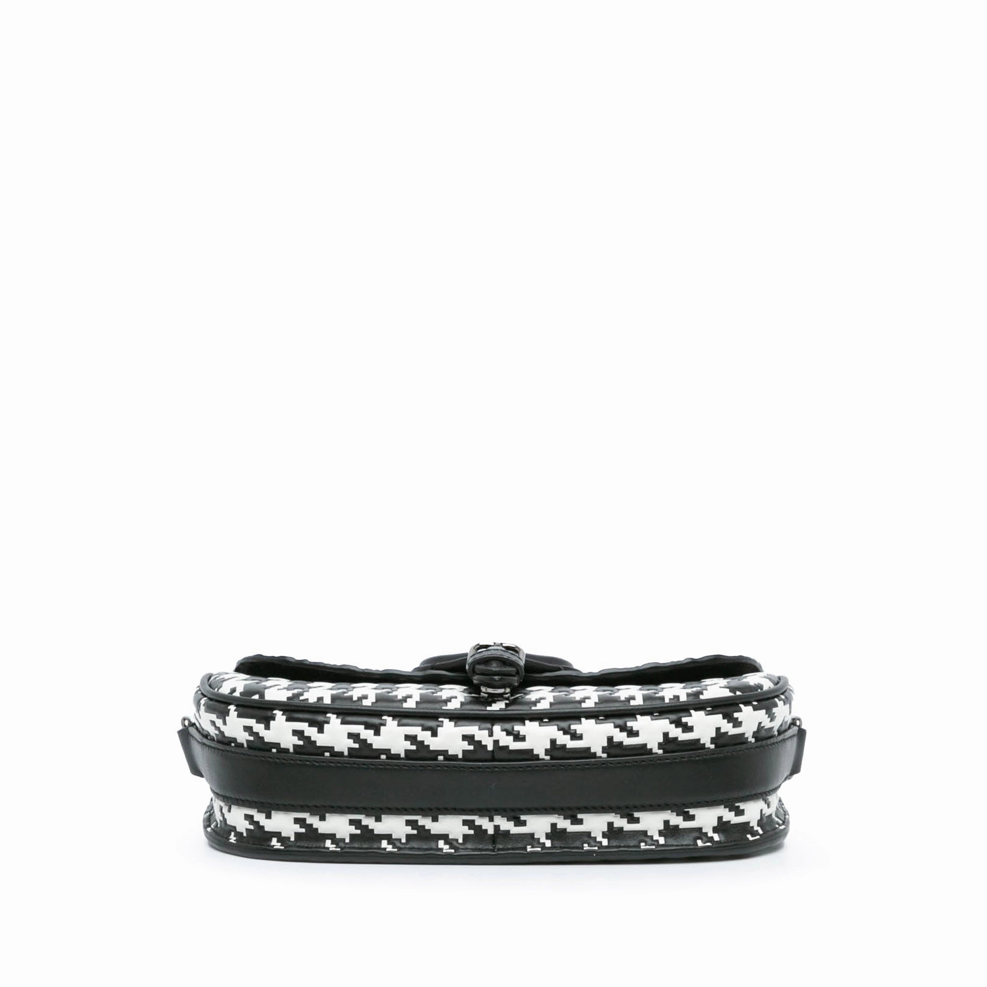 Embossed Calfskin Houndstooth Bobby East West Crossbody