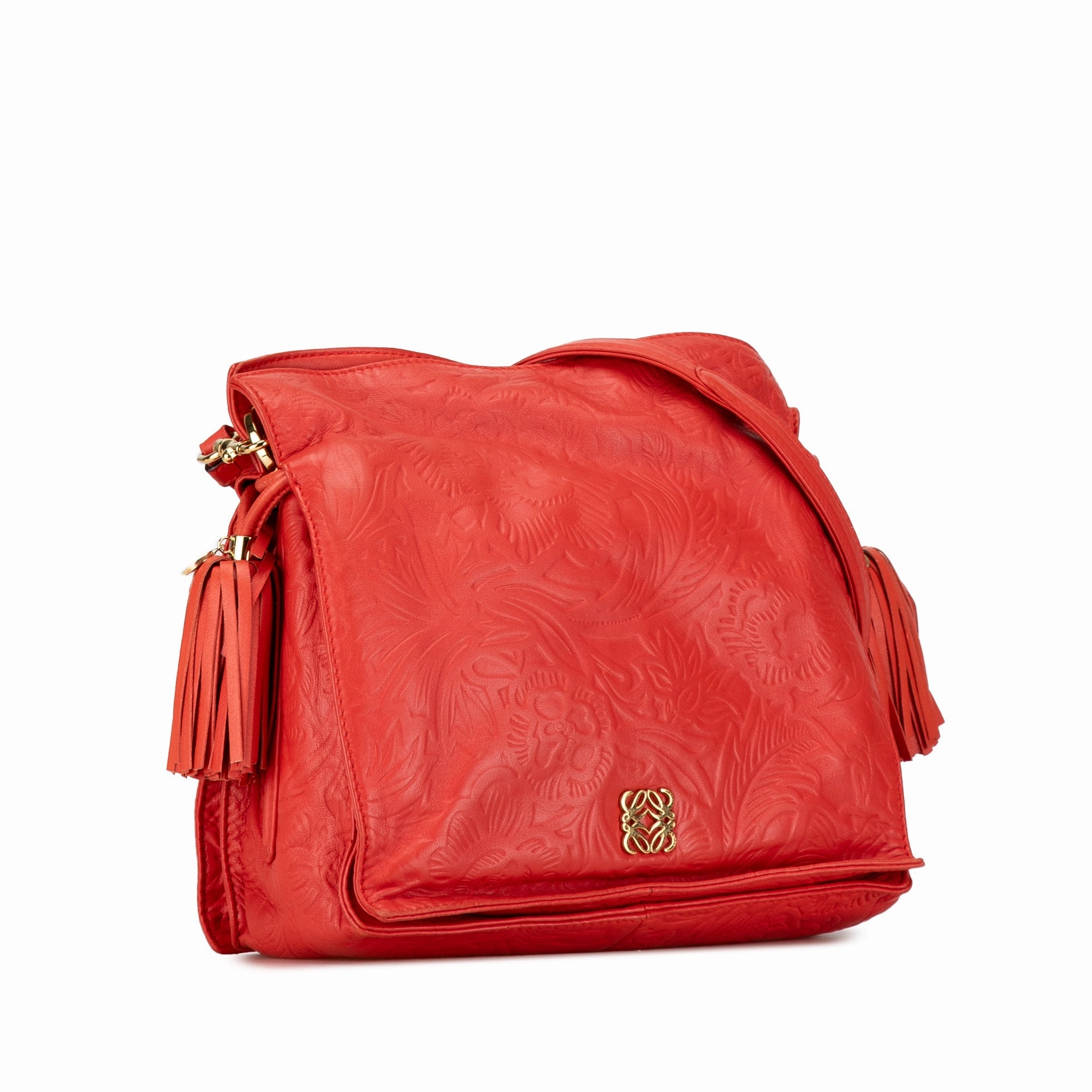 Embossed Flamenco Tassel Crossbody