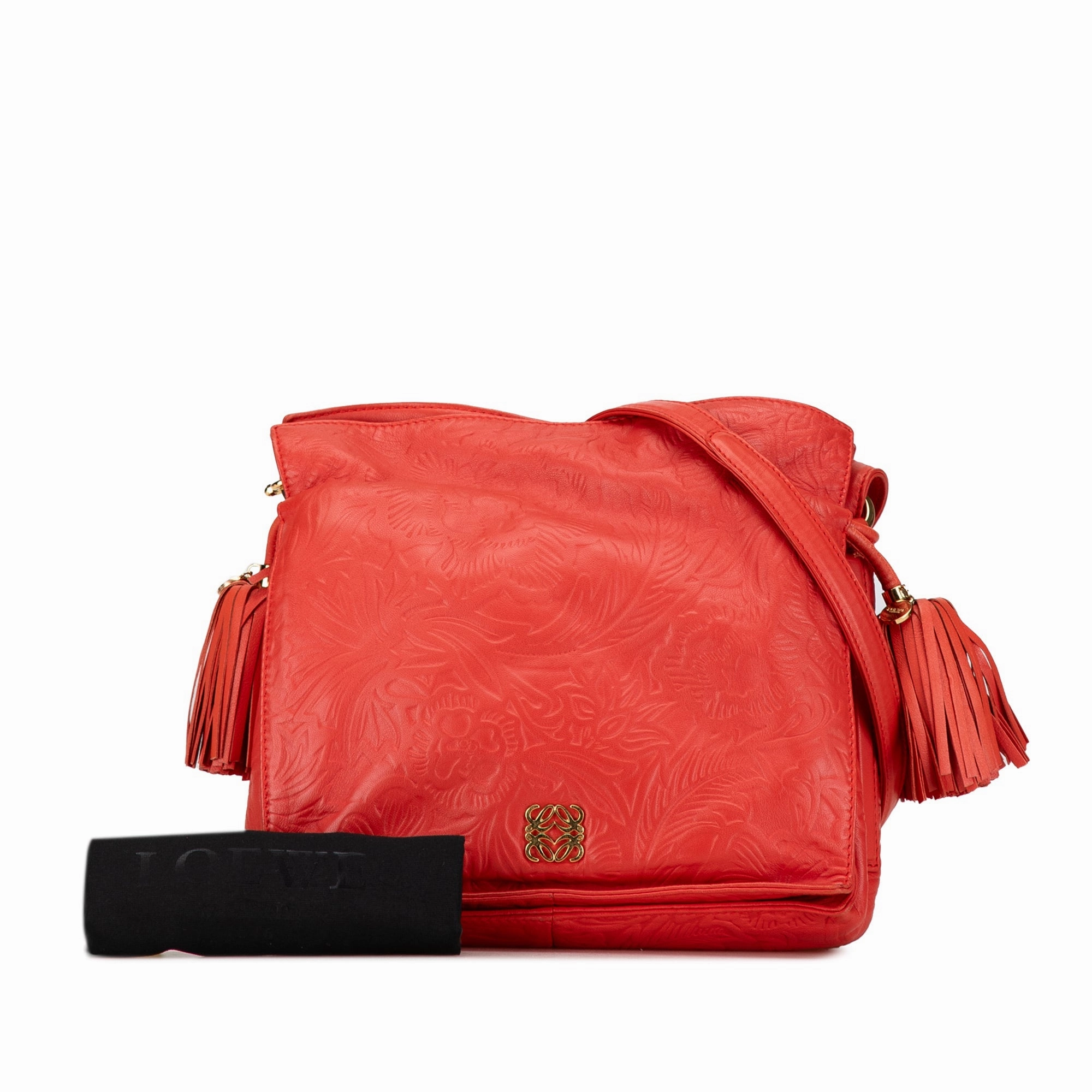 Embossed Flamenco Tassel Crossbody