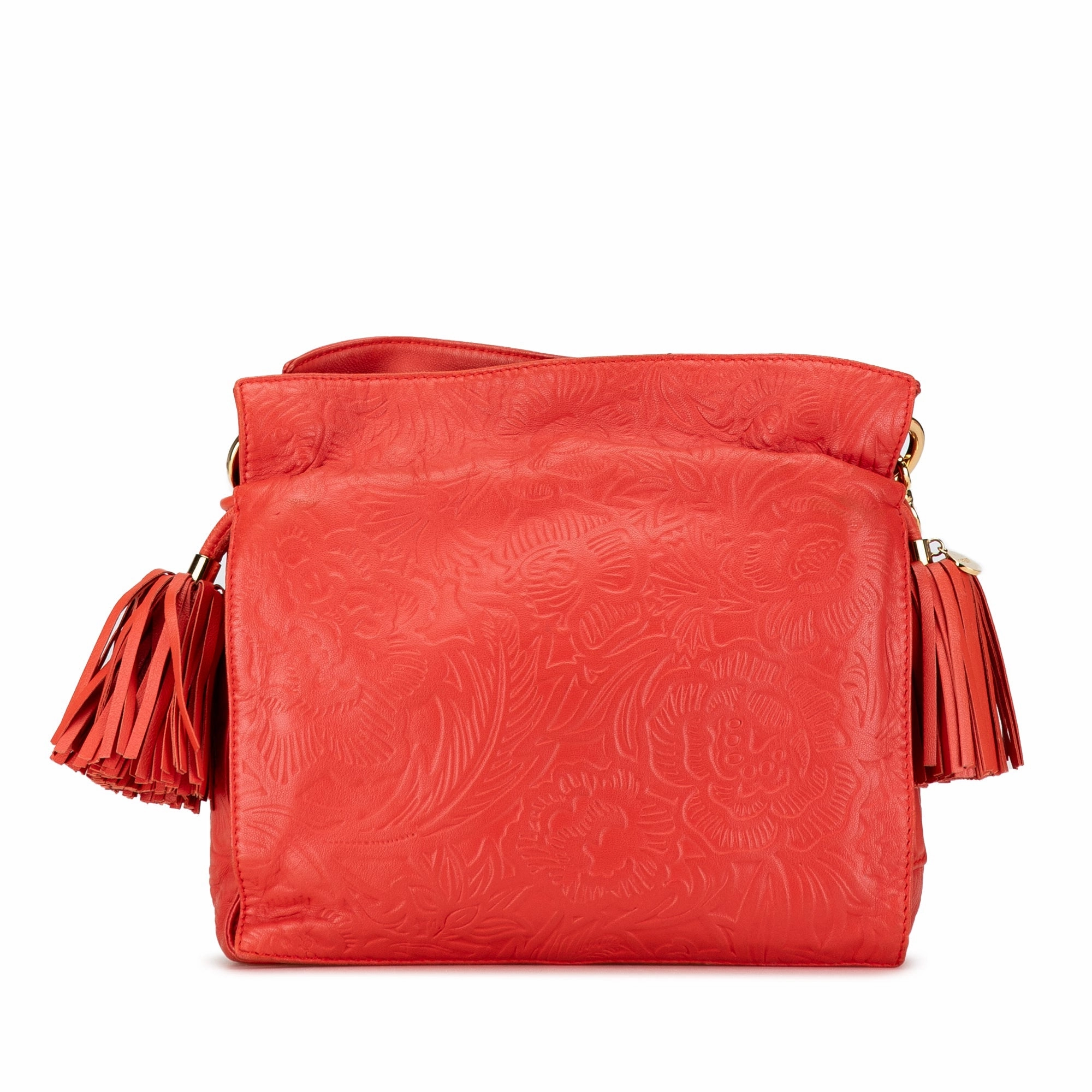 Embossed Flamenco Tassel Crossbody