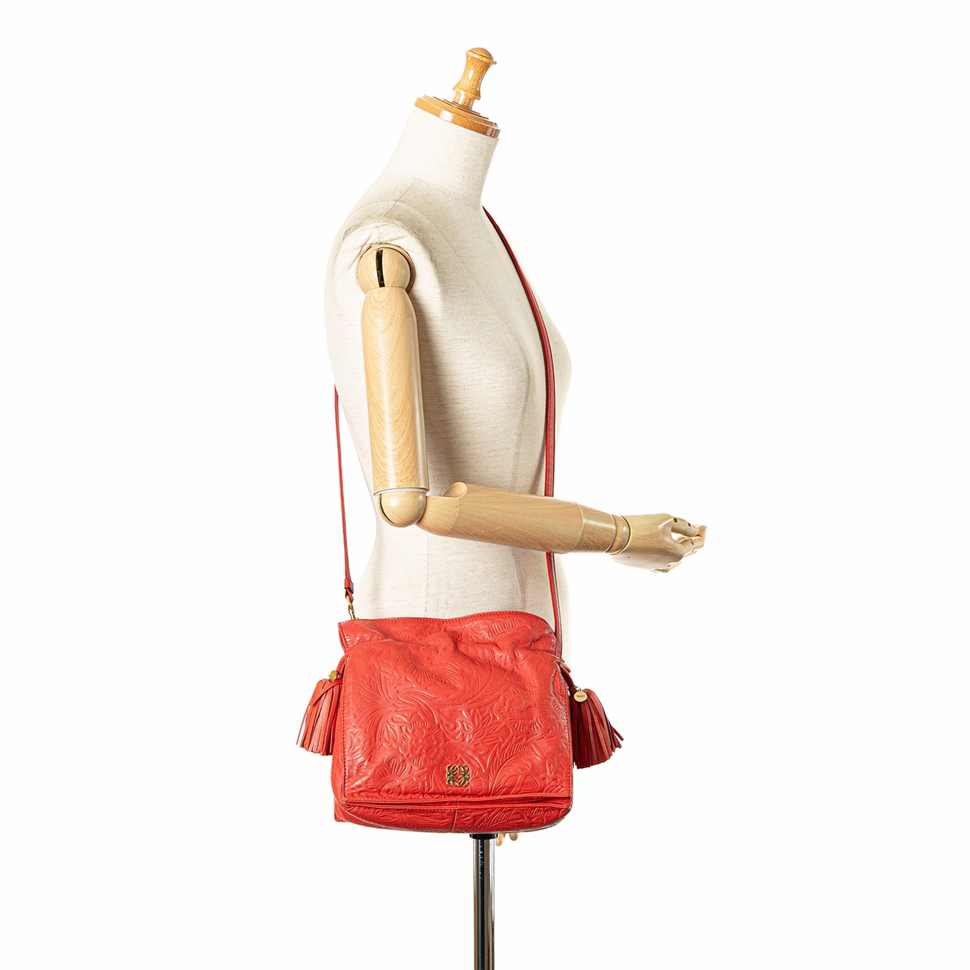 Embossed Flamenco Tassel Crossbody