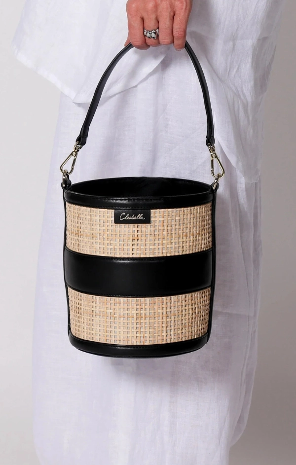 Emery Rattan Bucket Bag