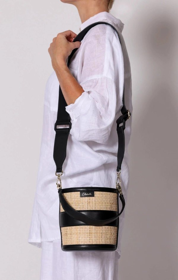 Emery Rattan Bucket Bag