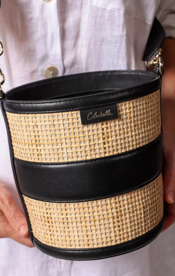 Emery Rattan Bucket Bag