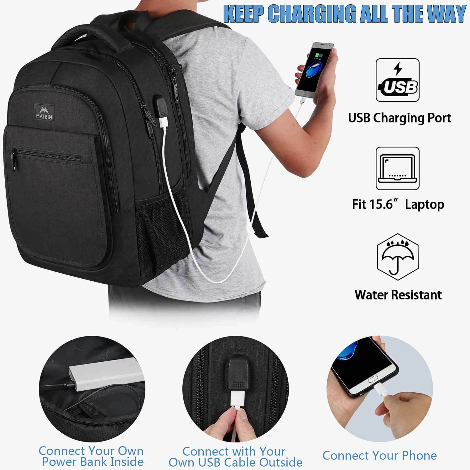 Expandable Travel Laptop Backpack