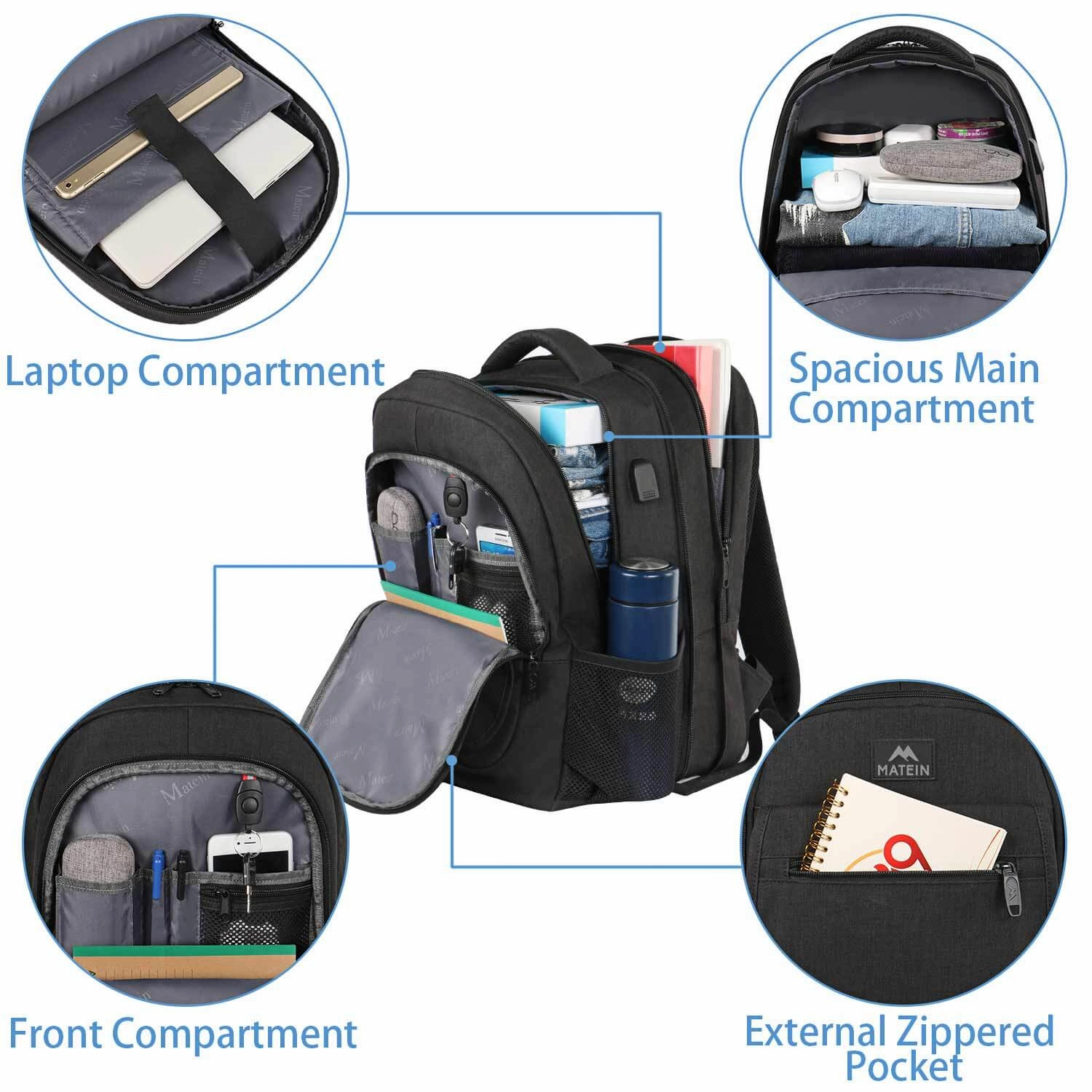 Expandable Travel Laptop Backpack