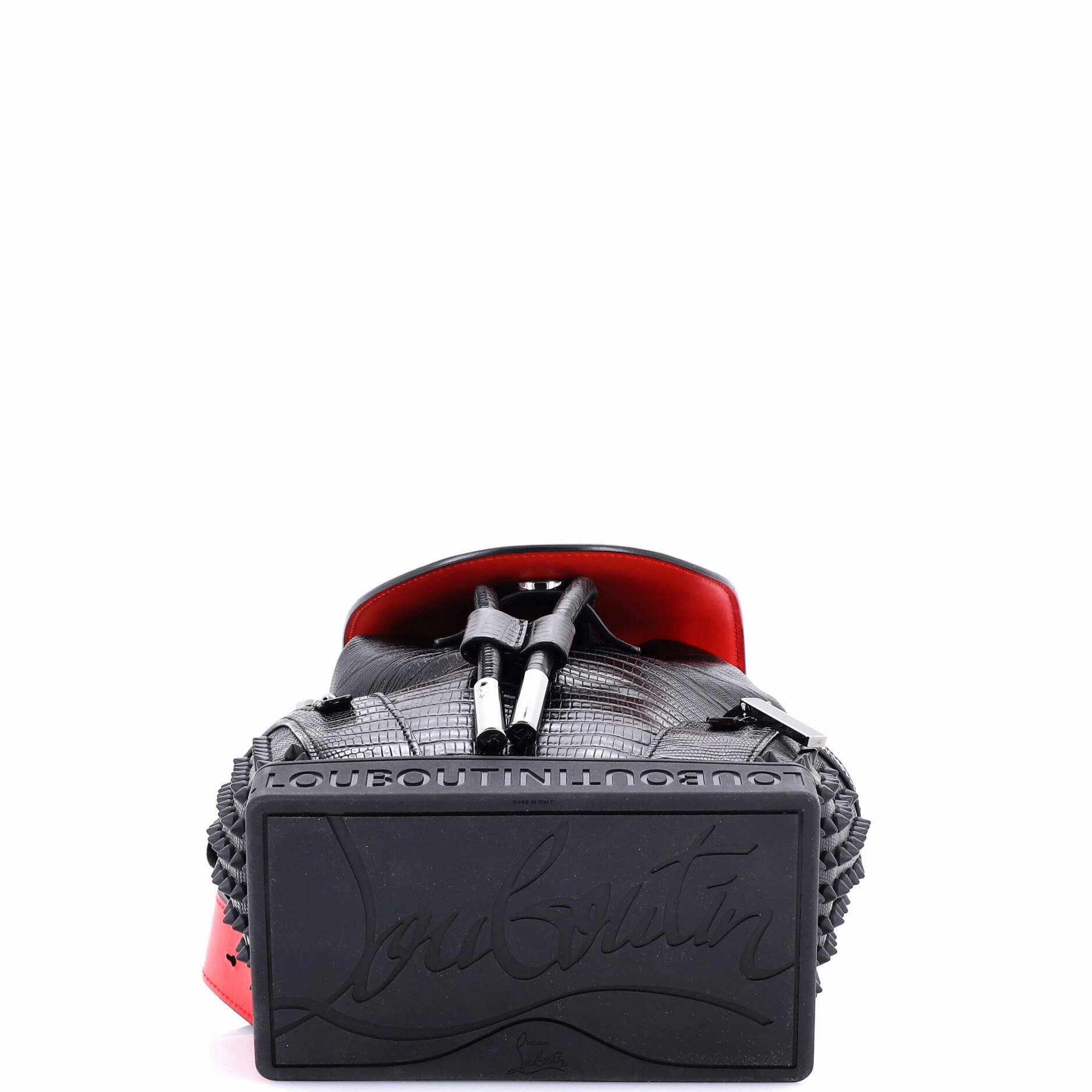 Explorafunk Backpack Crocodile Embossed Spiked Leather Small