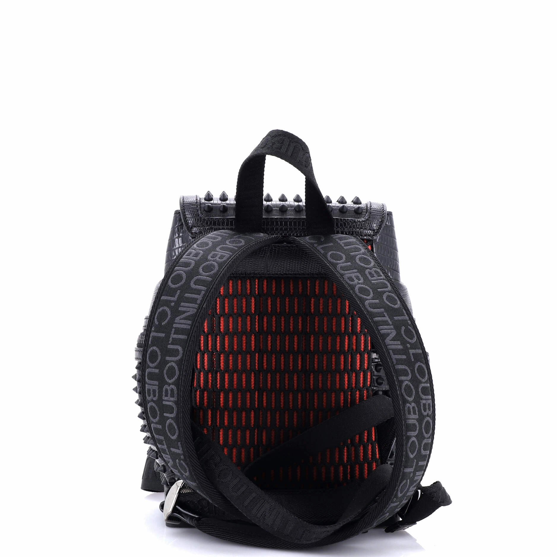Explorafunk Backpack Crocodile Embossed Spiked Leather Small