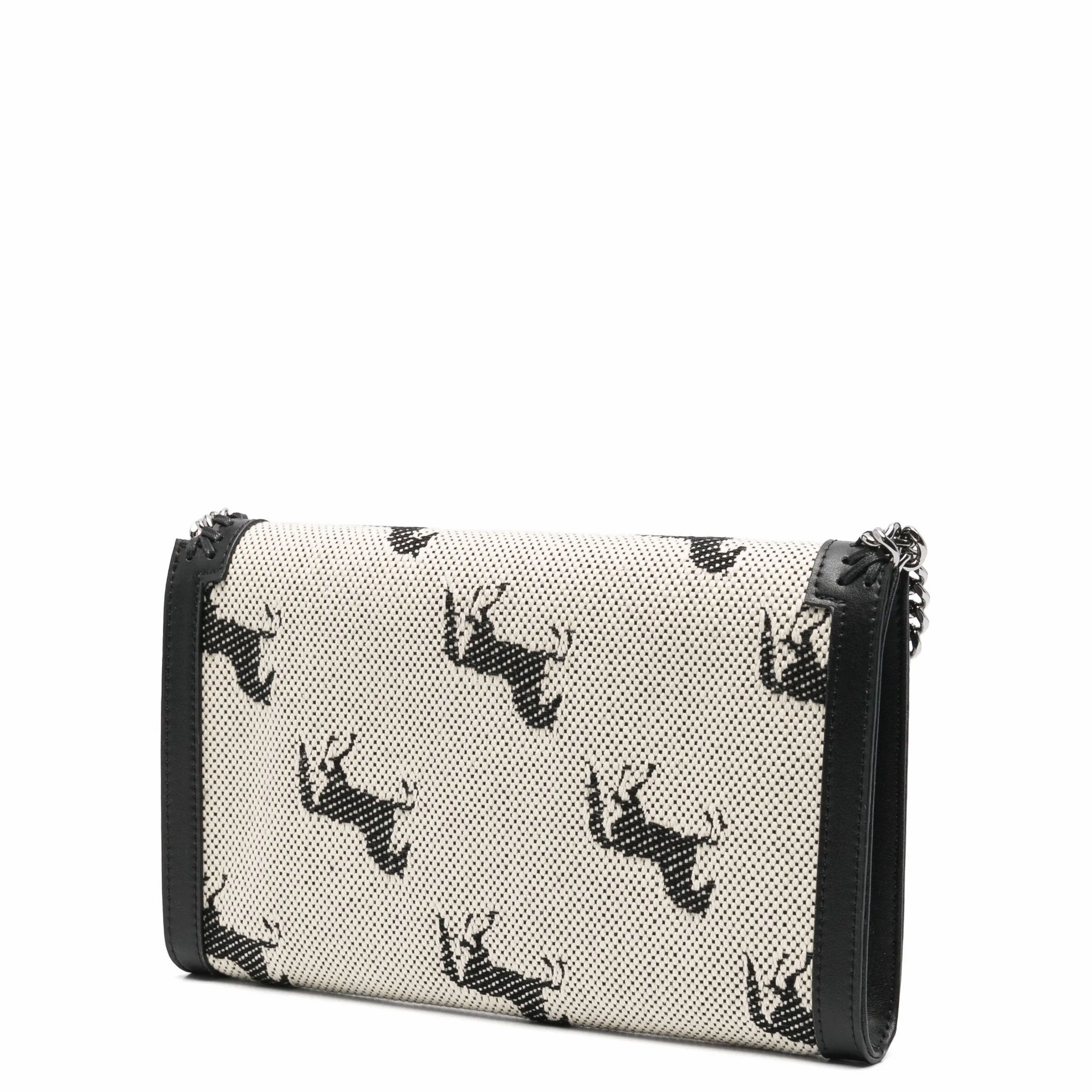 Falabella WOC Horses Jacquard Fabric, Cream/Black