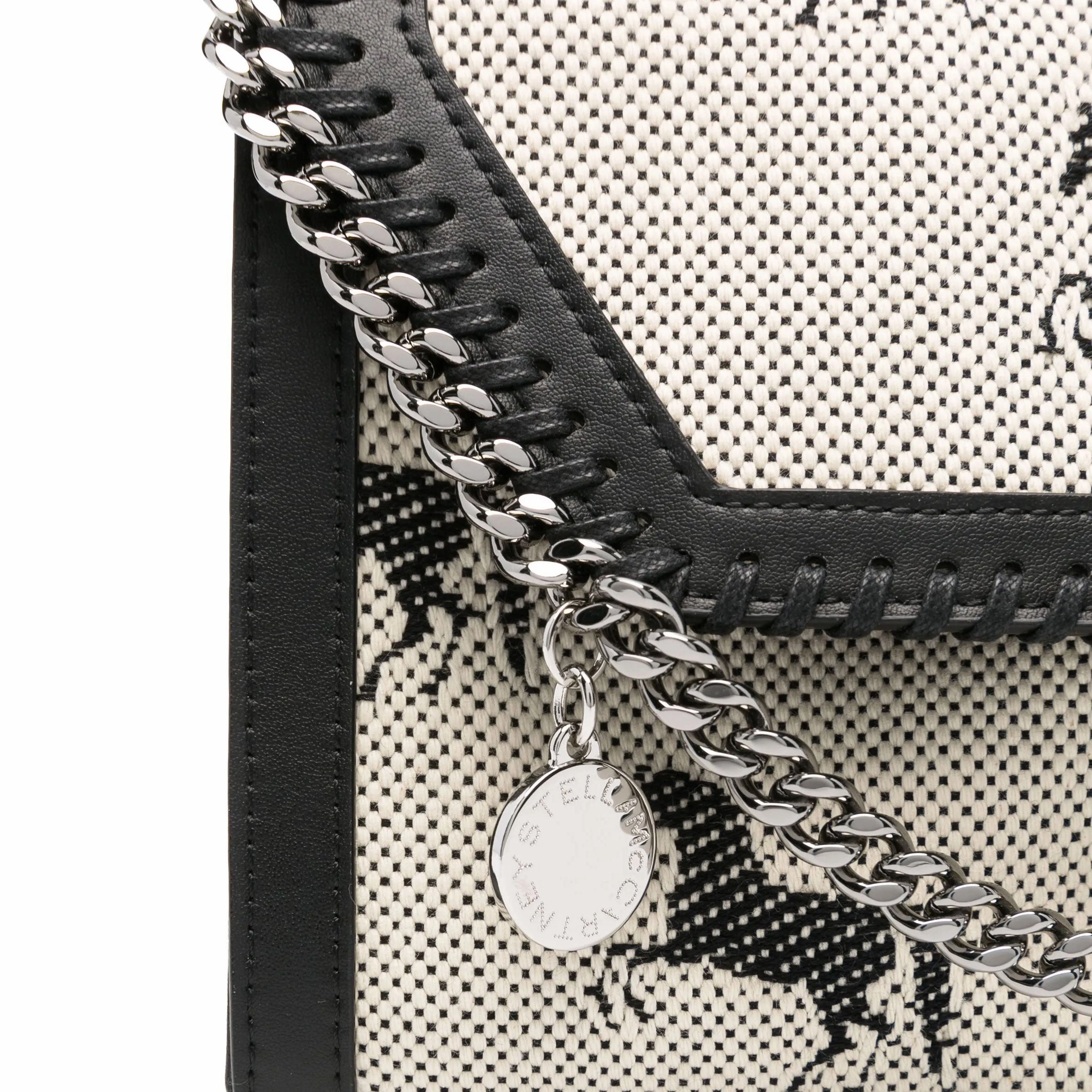 Falabella WOC Horses Jacquard Fabric, Cream/Black
