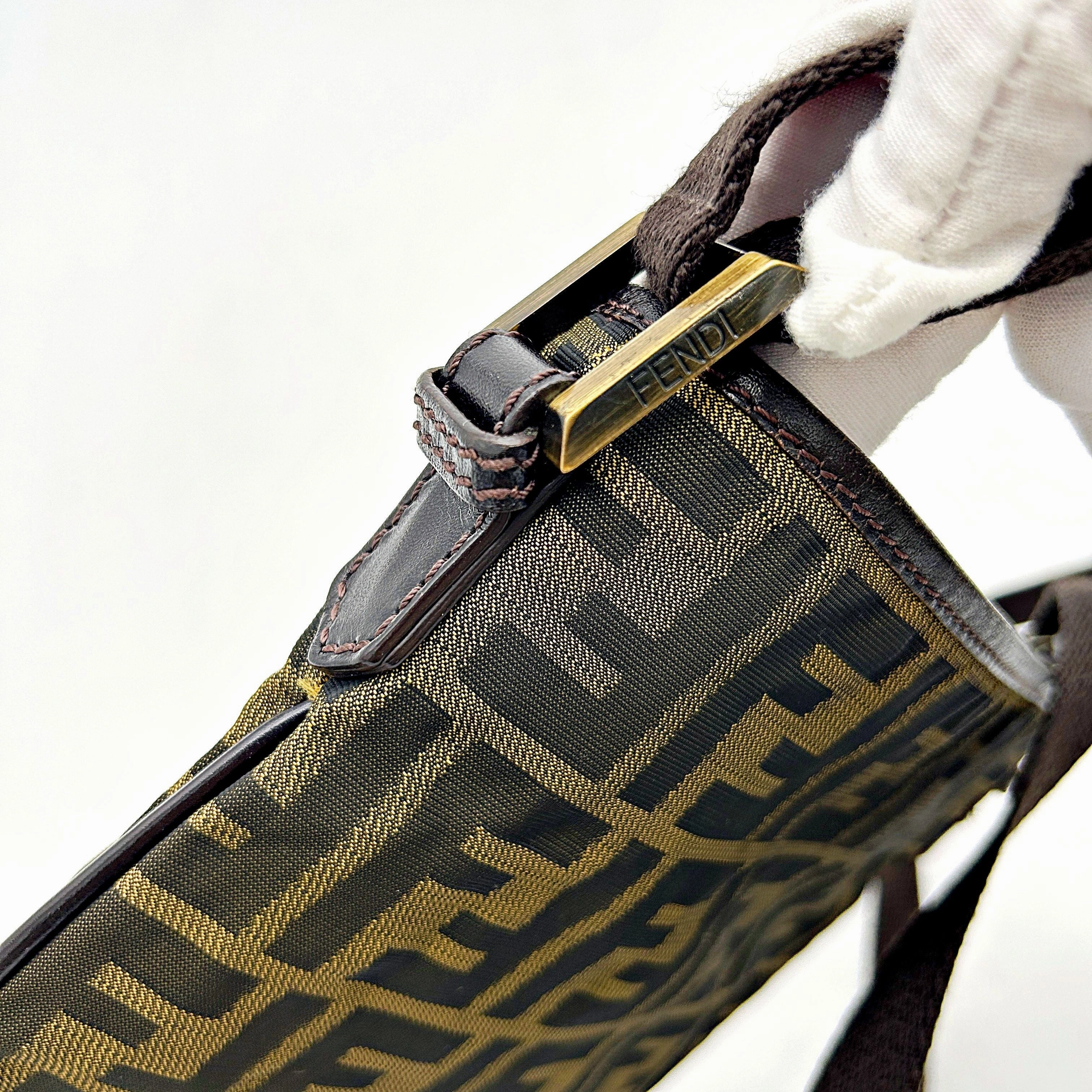 Fendi | Bags | Fendi Zucca Pattern Diagonal Nylon Shoulder Bag Brown fe8839cc