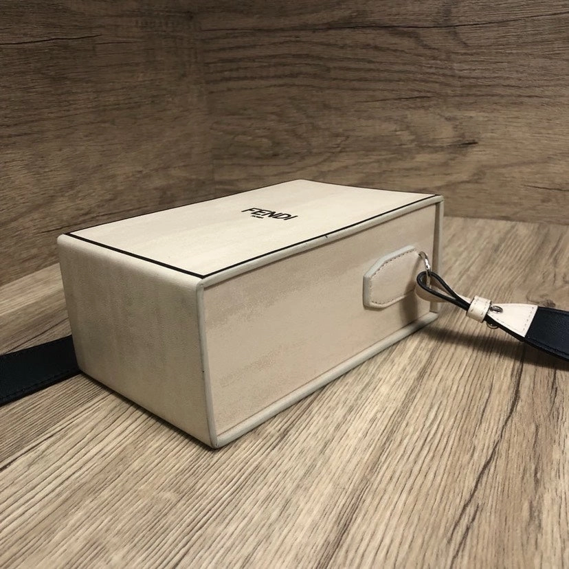 Fendi Beige Box-Style Crossbody Bag Medium