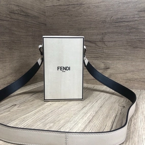 Fendi Beige Box-Style Crossbody Bag Medium
