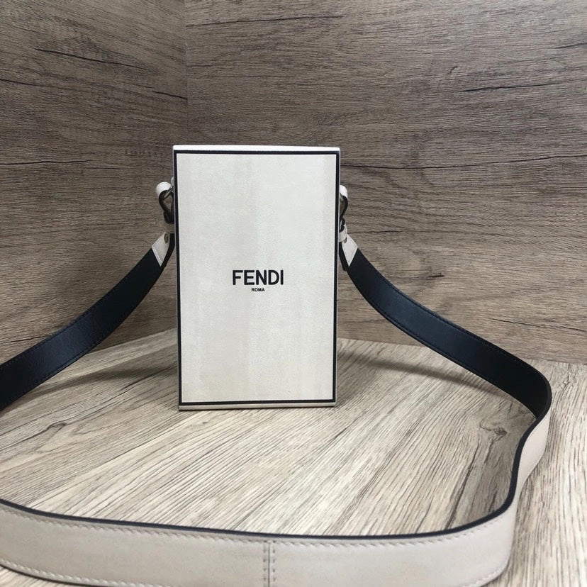 Fendi Beige Box-Style Crossbody Bag Medium