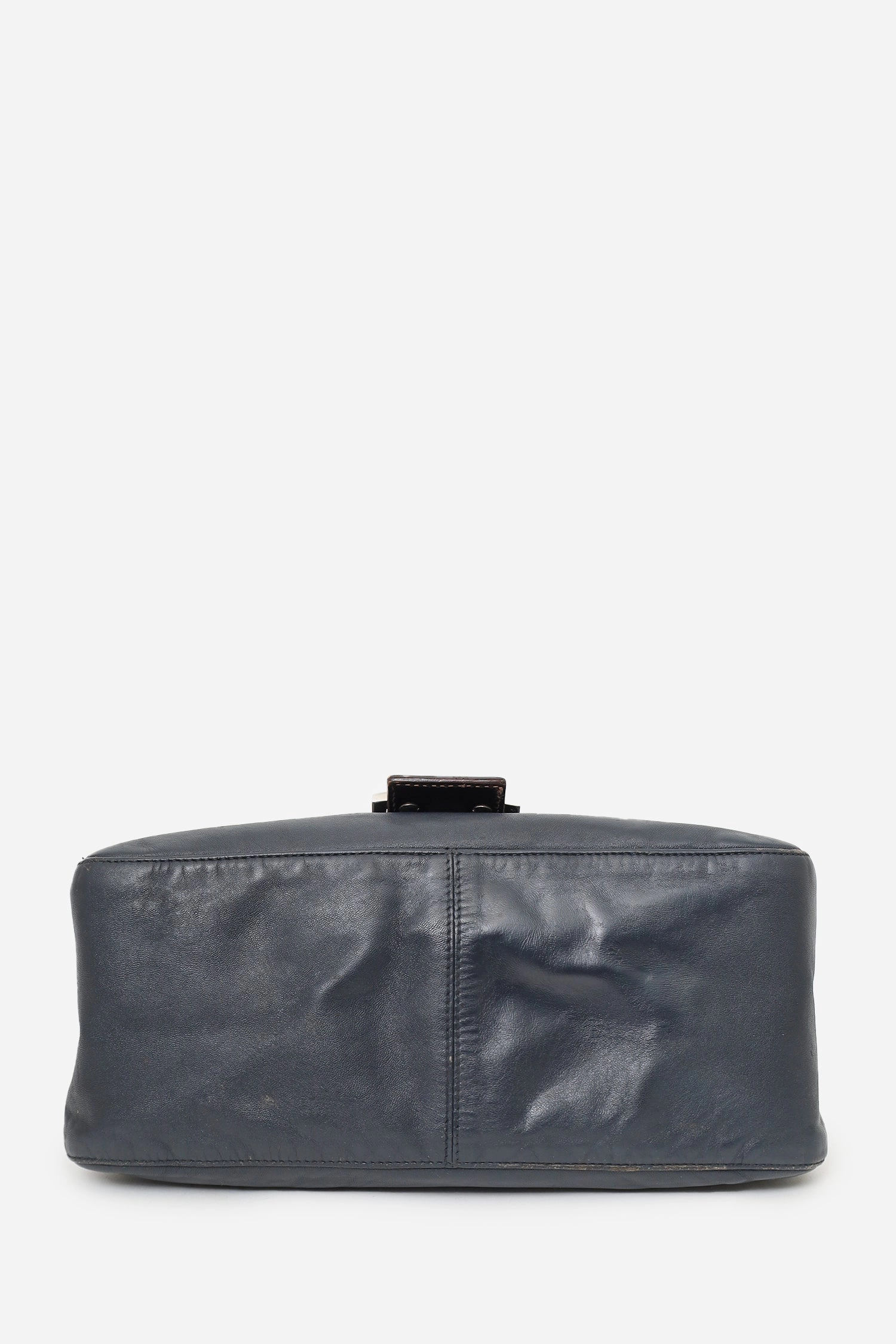 Fendi Black Leather Large Baguette Shoulder Bag