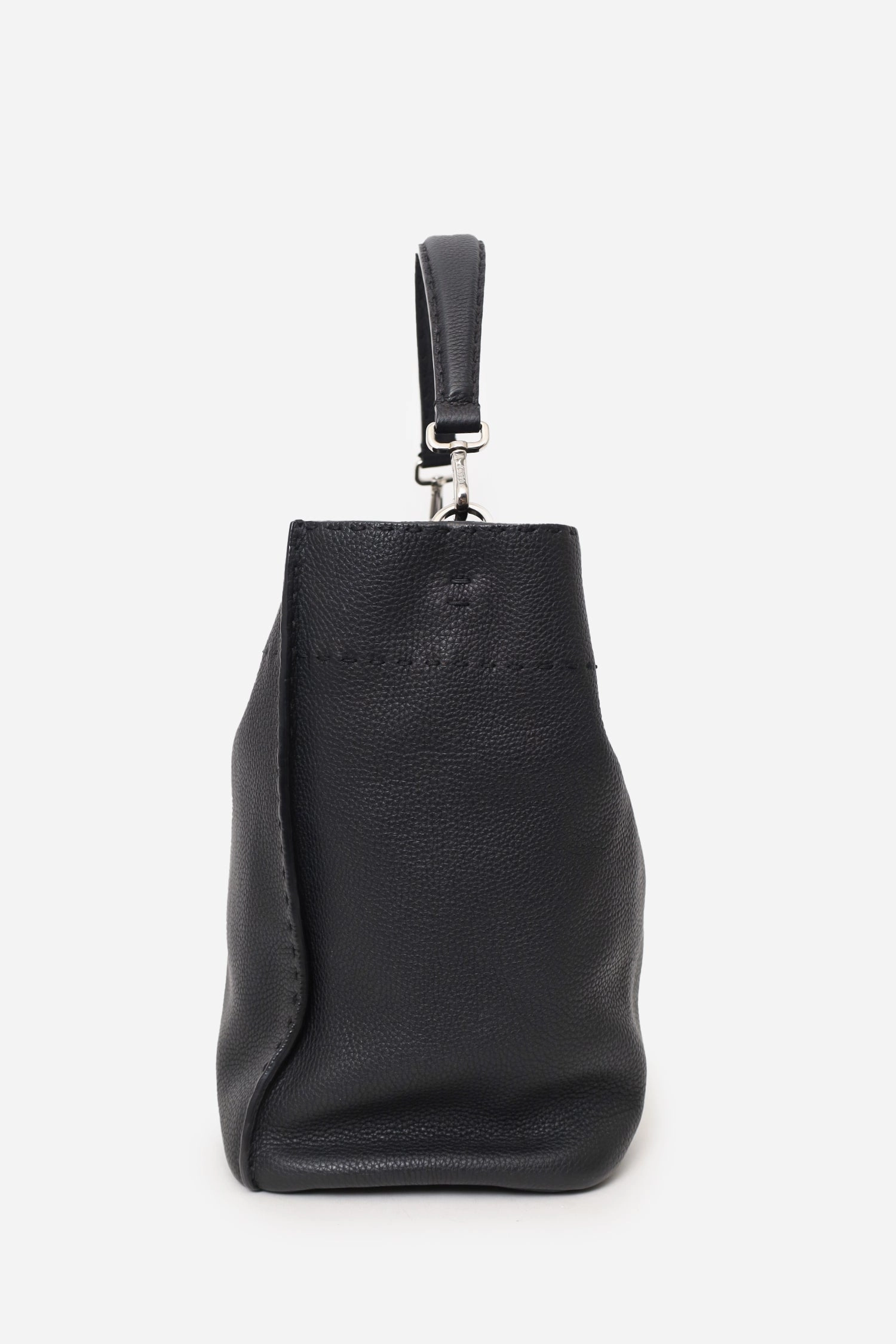 Fendi Black Leather Selleria Anna Bucket Bag