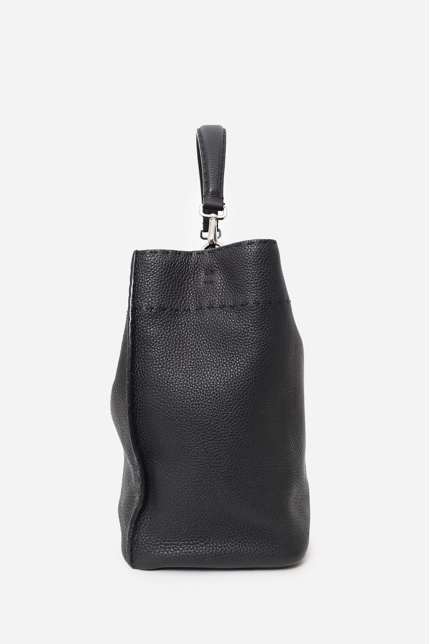 Fendi Black Leather Selleria Anna Bucket Bag