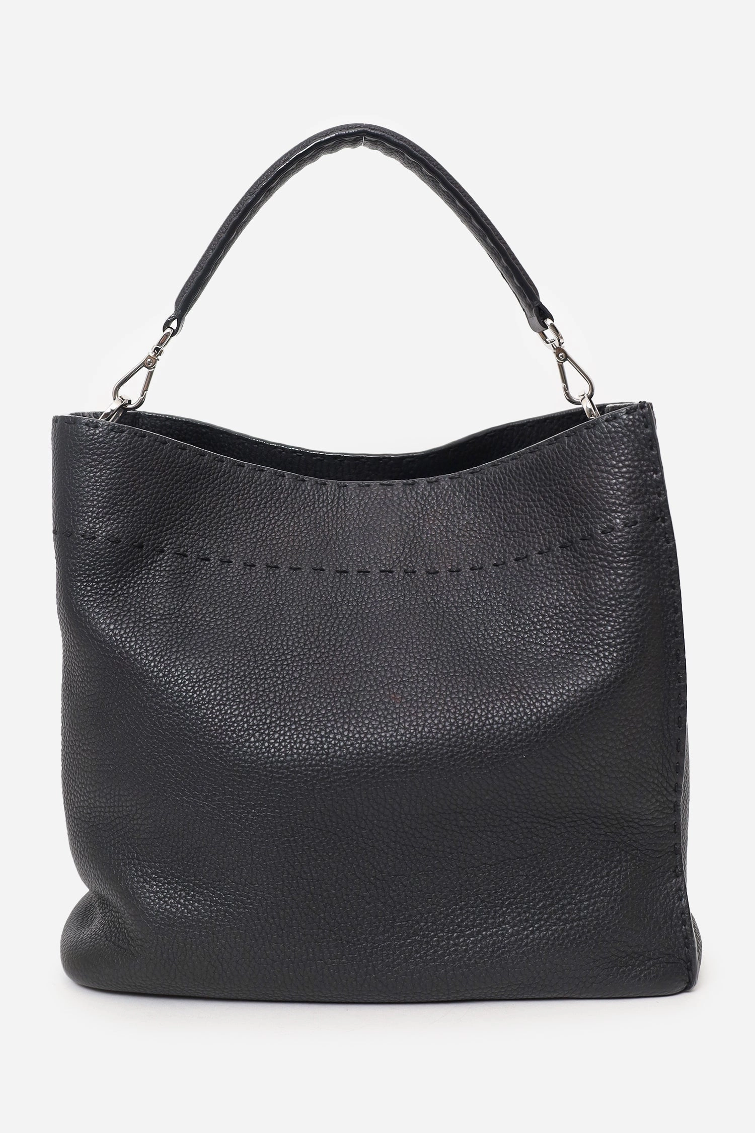 Fendi Black Leather Selleria Anna Bucket Bag