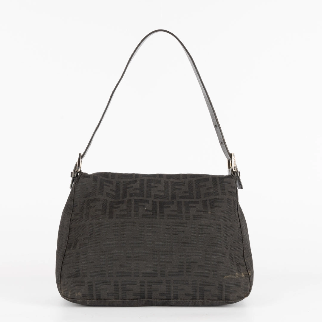Fendi Black Zucca Mamma Forever Shoulder Bag