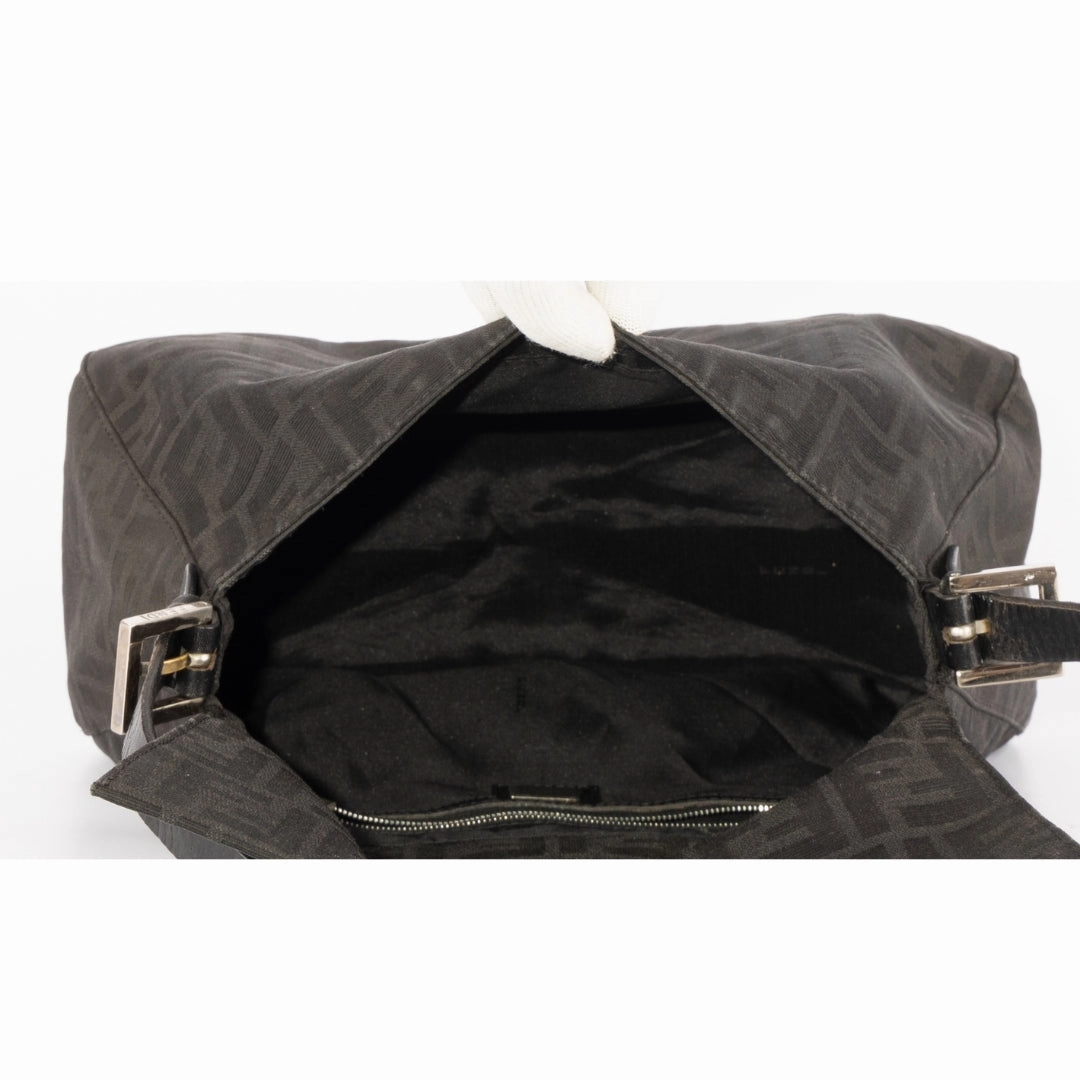Fendi Black Zucca Mamma Forever Shoulder Bag