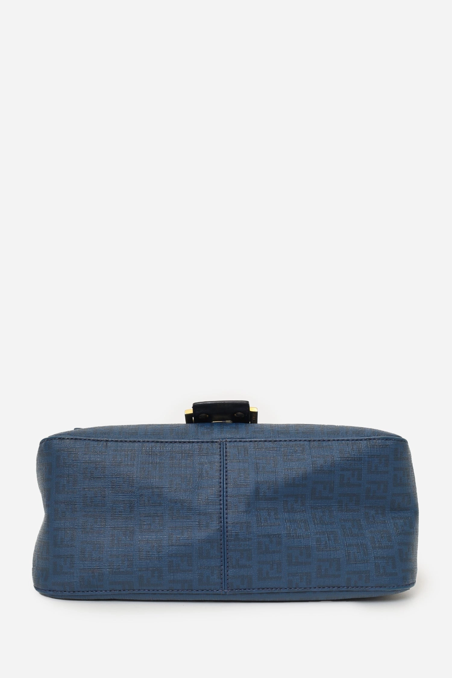 Fendi Blue Zucchino Coated Canvas Mama Baguette Shoulder Bag