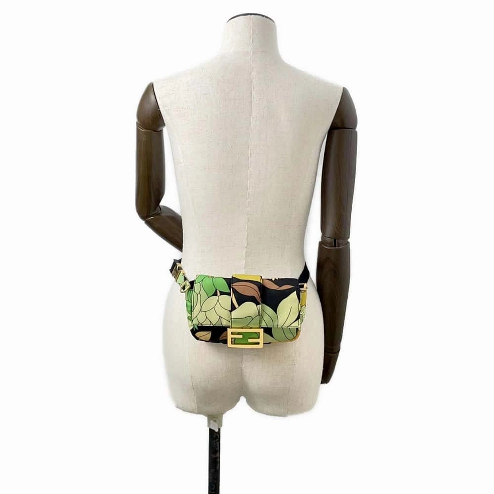 FENDI Bucket 2WAY Shoulder Bag Green/Multicolor8BR782 Nylon