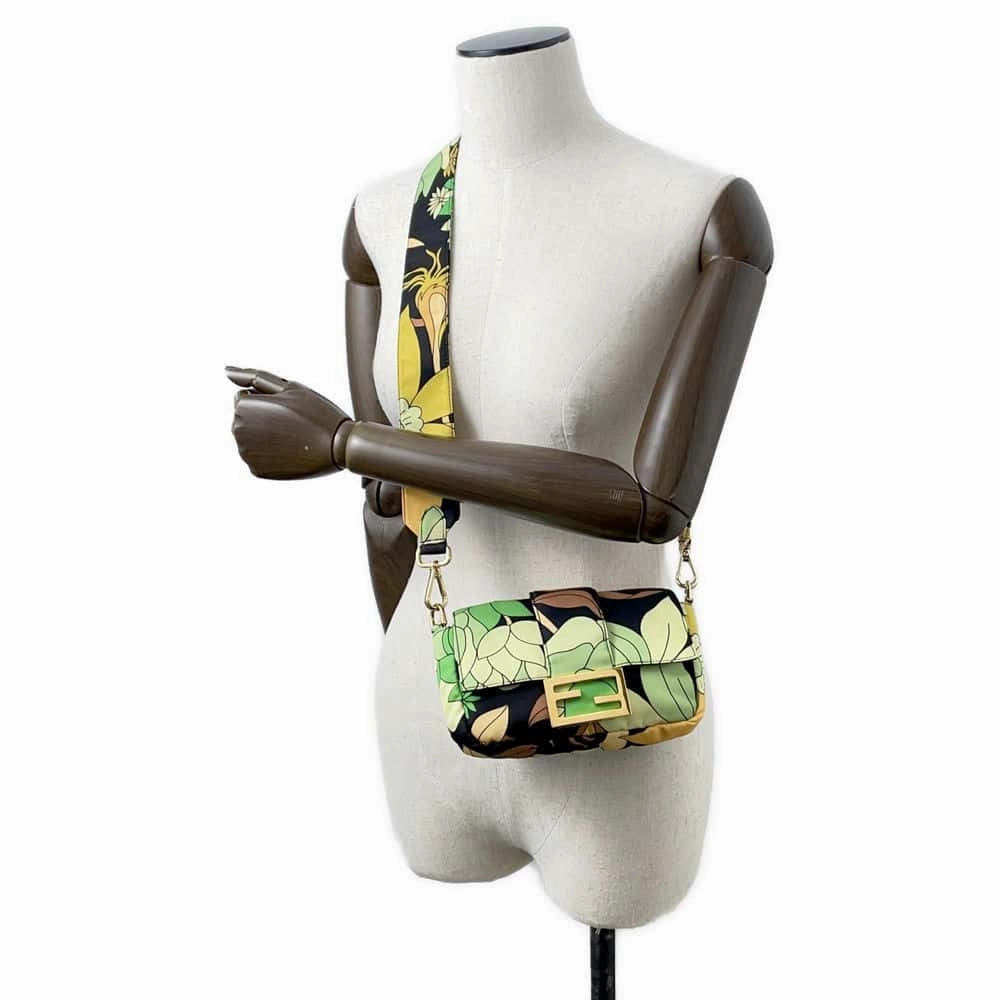 FENDI Bucket 2WAY Shoulder Bag Green/Multicolor8BR782 Nylon