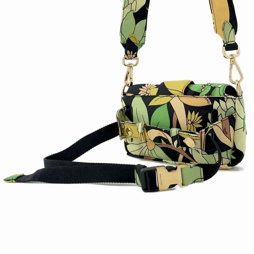 FENDI Bucket 2WAY Shoulder Bag Green/Multicolor8BR782 Nylon