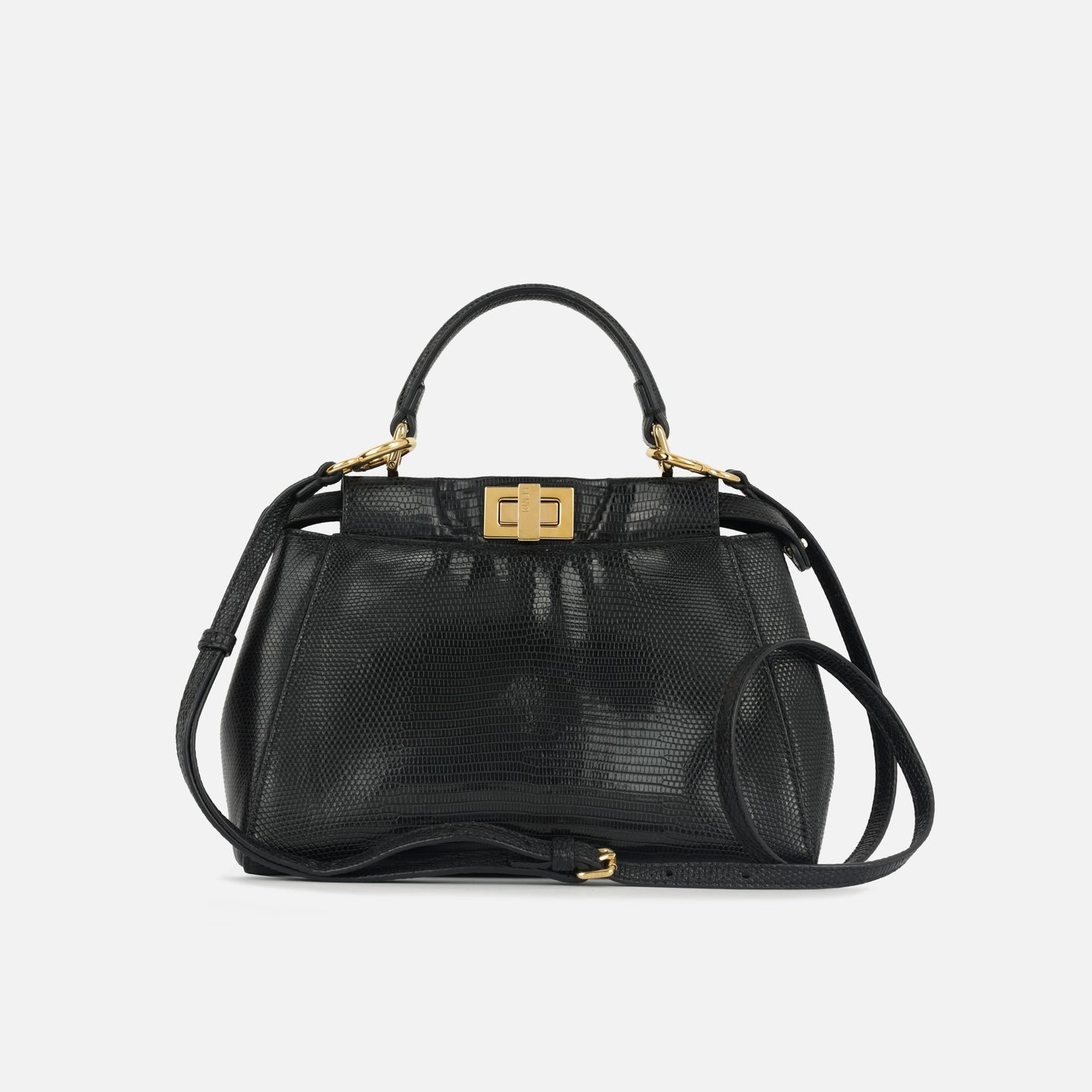 Fendi Fendi - Mini Peekaboo - Black Lizard GHW - Pre-Loved
