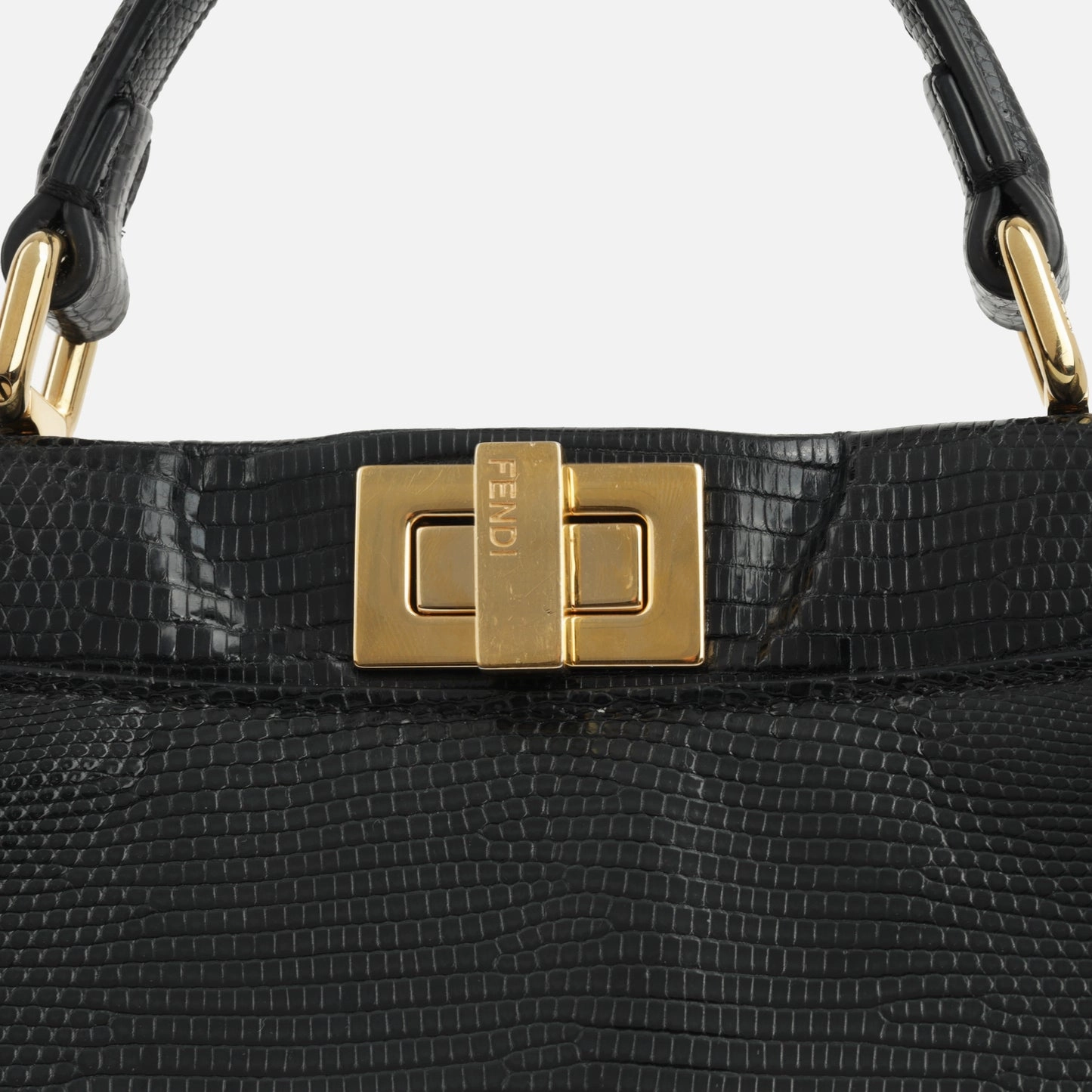 Fendi Fendi - Mini Peekaboo - Black Lizard GHW - Pre-Loved