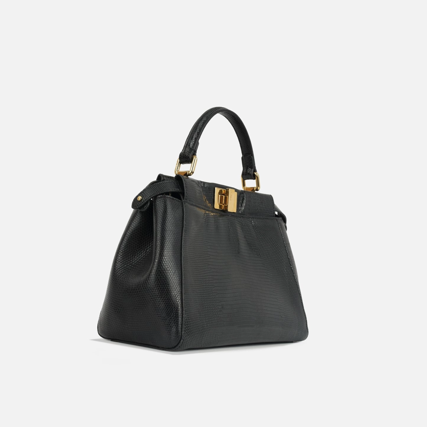 Fendi Fendi - Mini Peekaboo - Black Lizard GHW - Pre-Loved