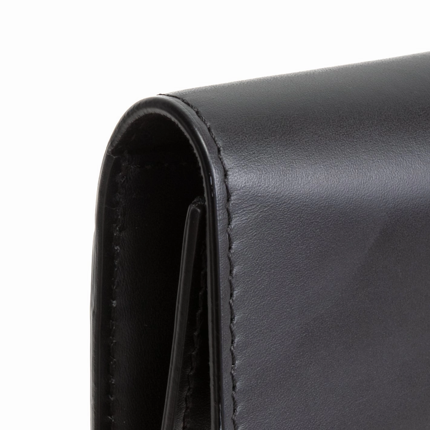 FENDI Flat Baguette Leather Mini Crossbody- Black