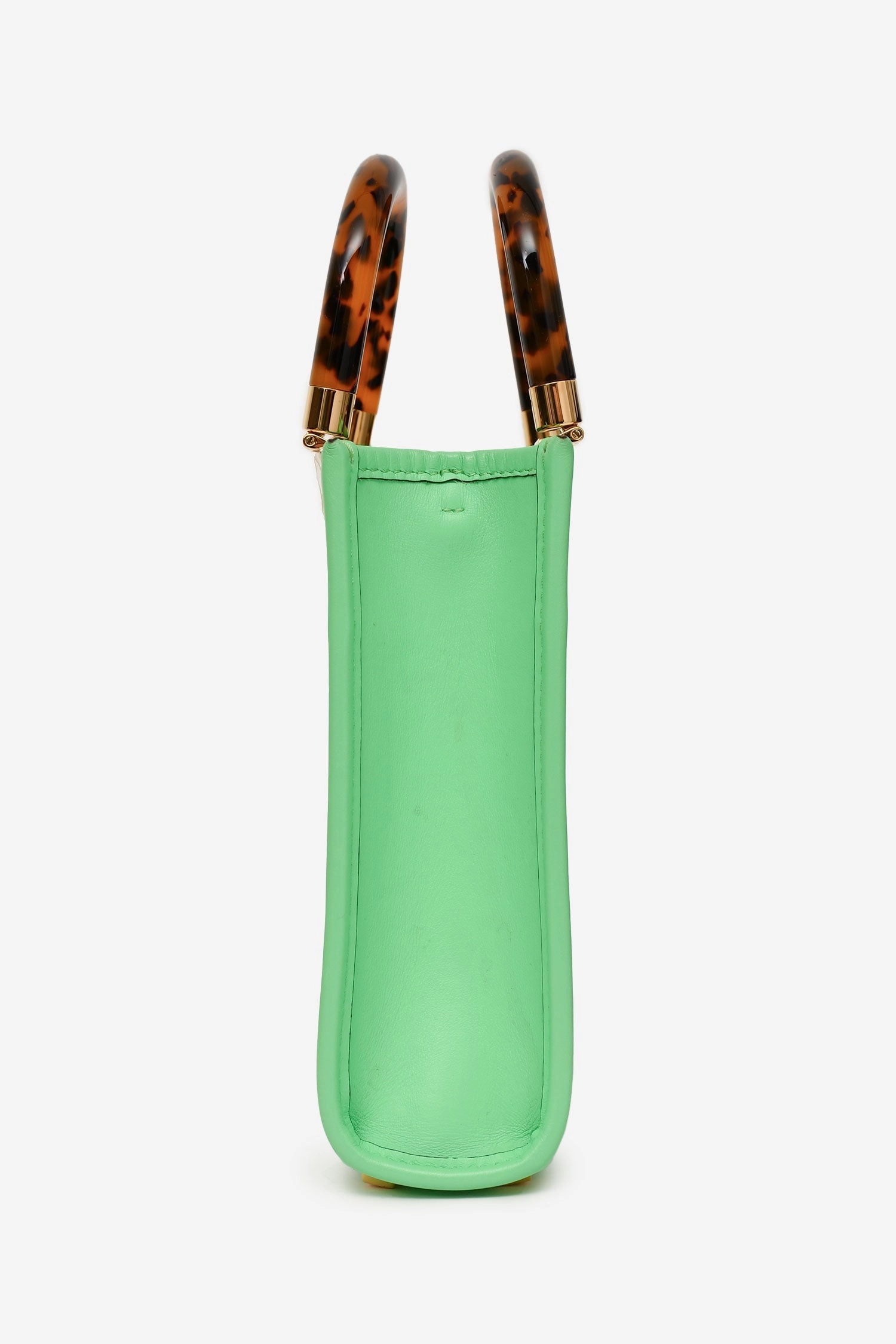 Fendi Green Logo Embossed 'Sunshine' Mini Shopper Tote