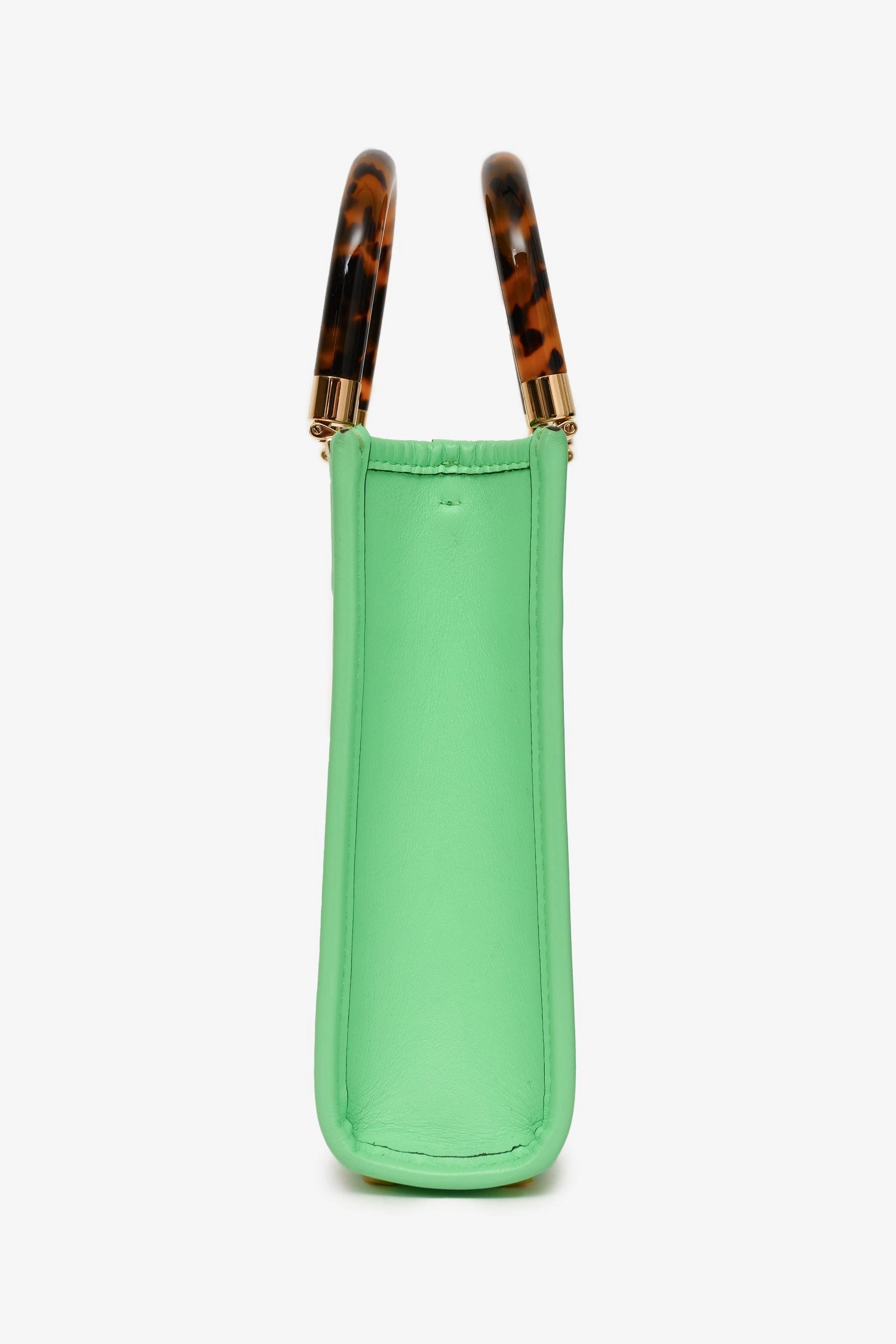 Fendi Green Logo Embossed 'Sunshine' Mini Shopper Tote