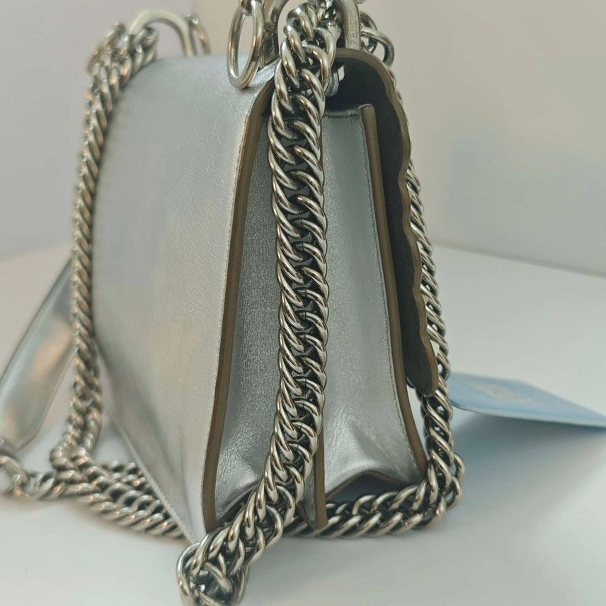 Fendi Kani Limited Edition Silver Shoulder Bag