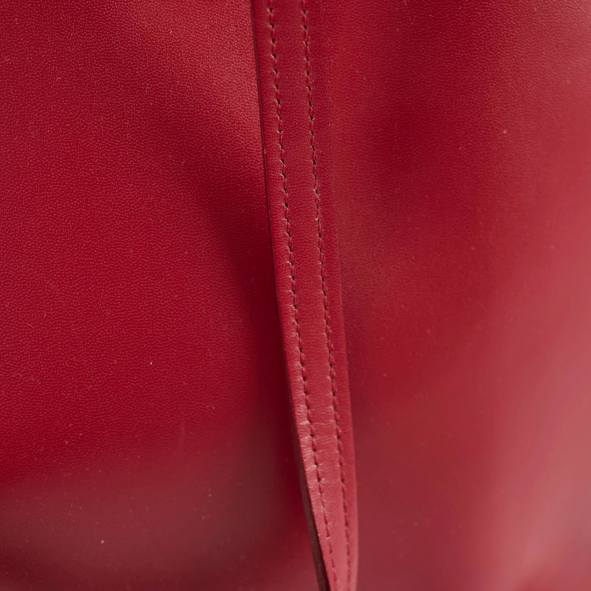 Fendi Monster Eye Leather Tote Red