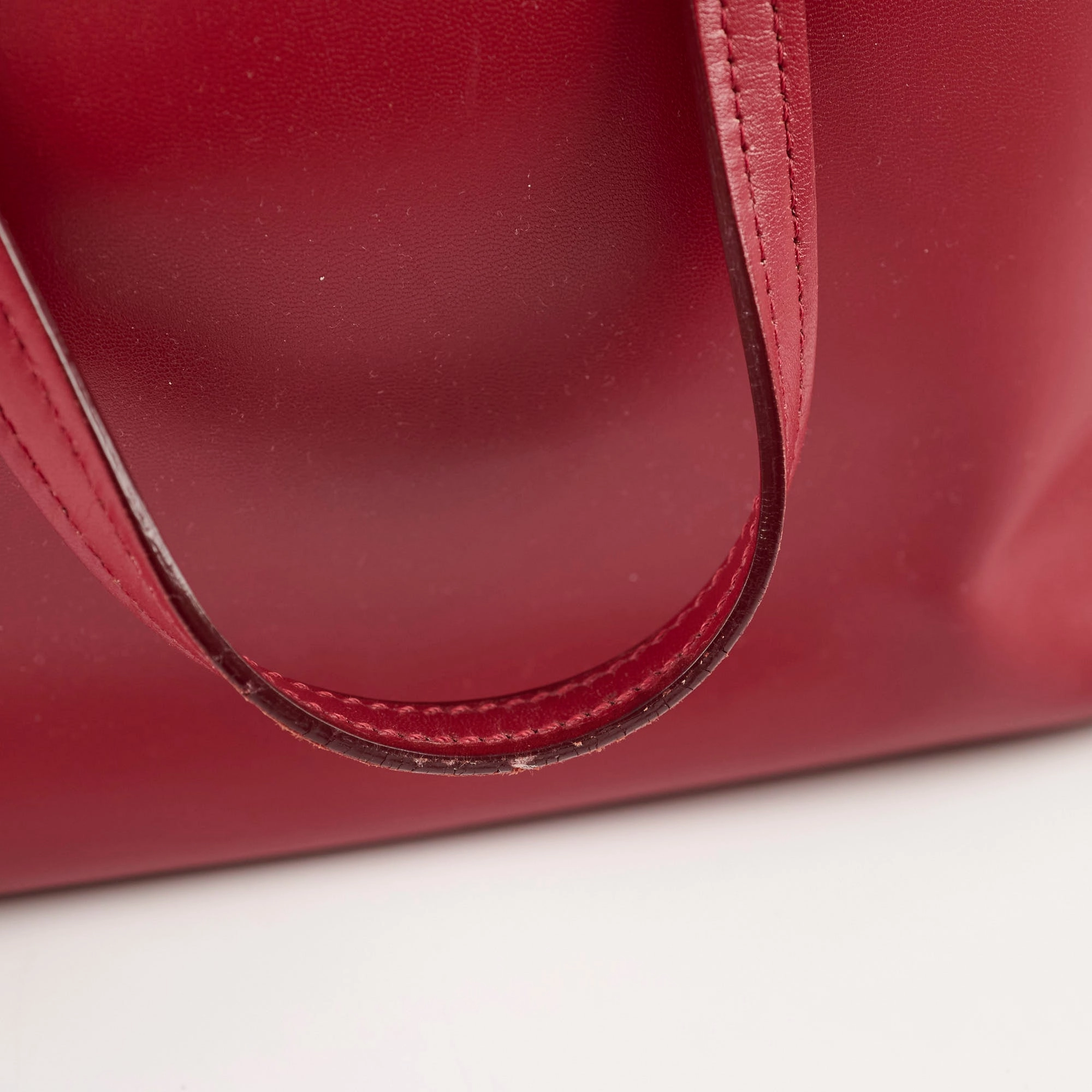 Fendi Monster Eye Leather Tote Red