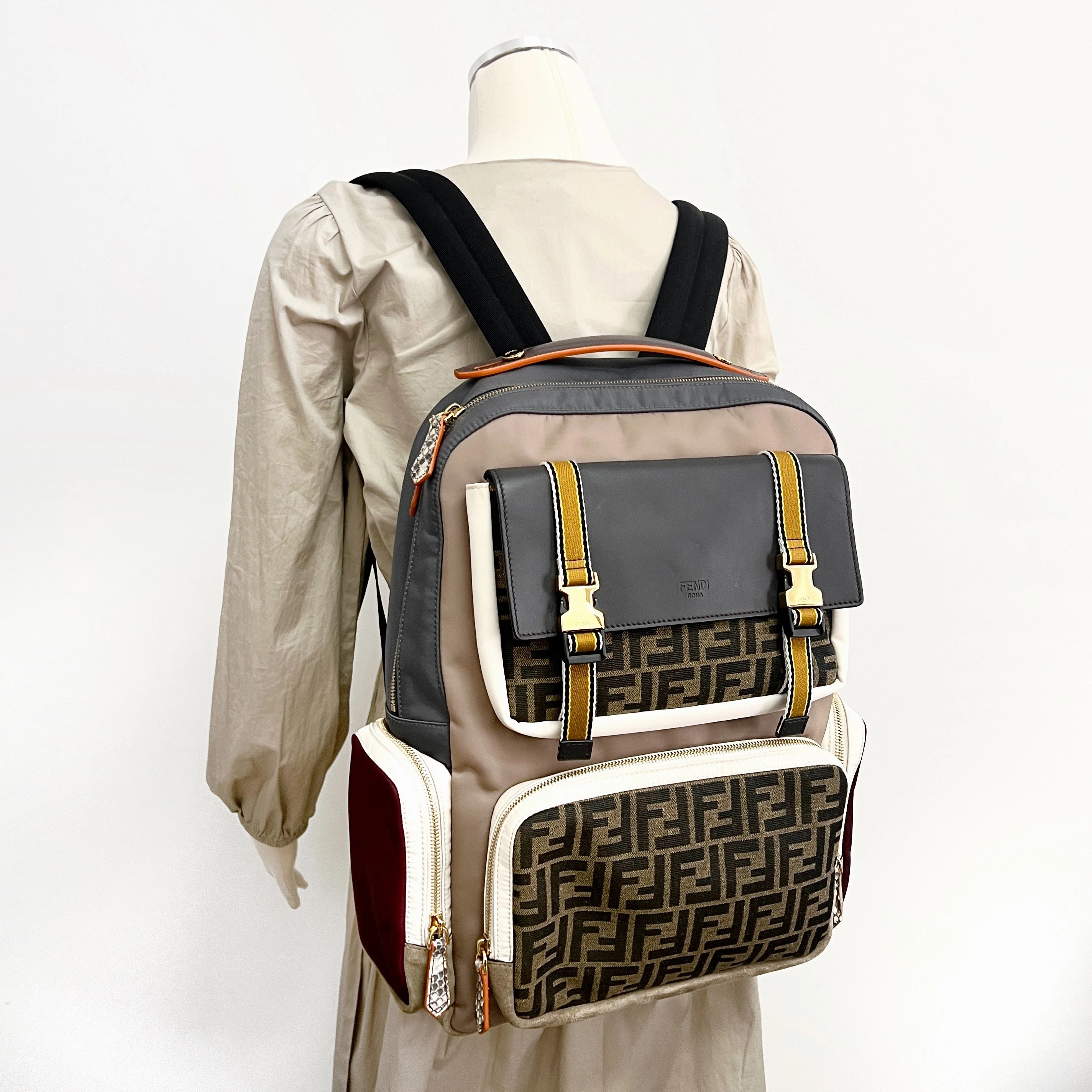 Fendi Patchwork Monogram Backpack