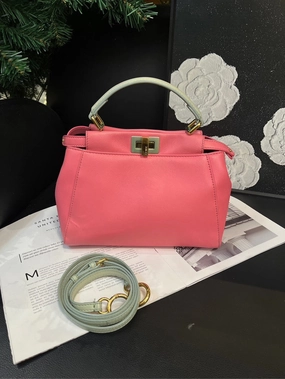 Fendi Peekaboo Pink Blue Crossbody Bag