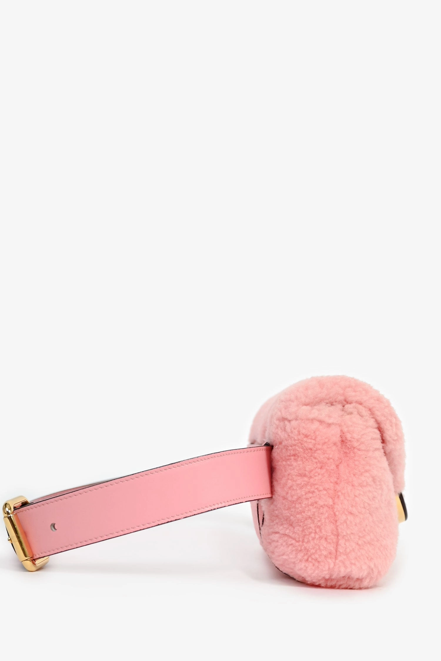 Fendi Pink Shearling/Leather "F" Belt Bag