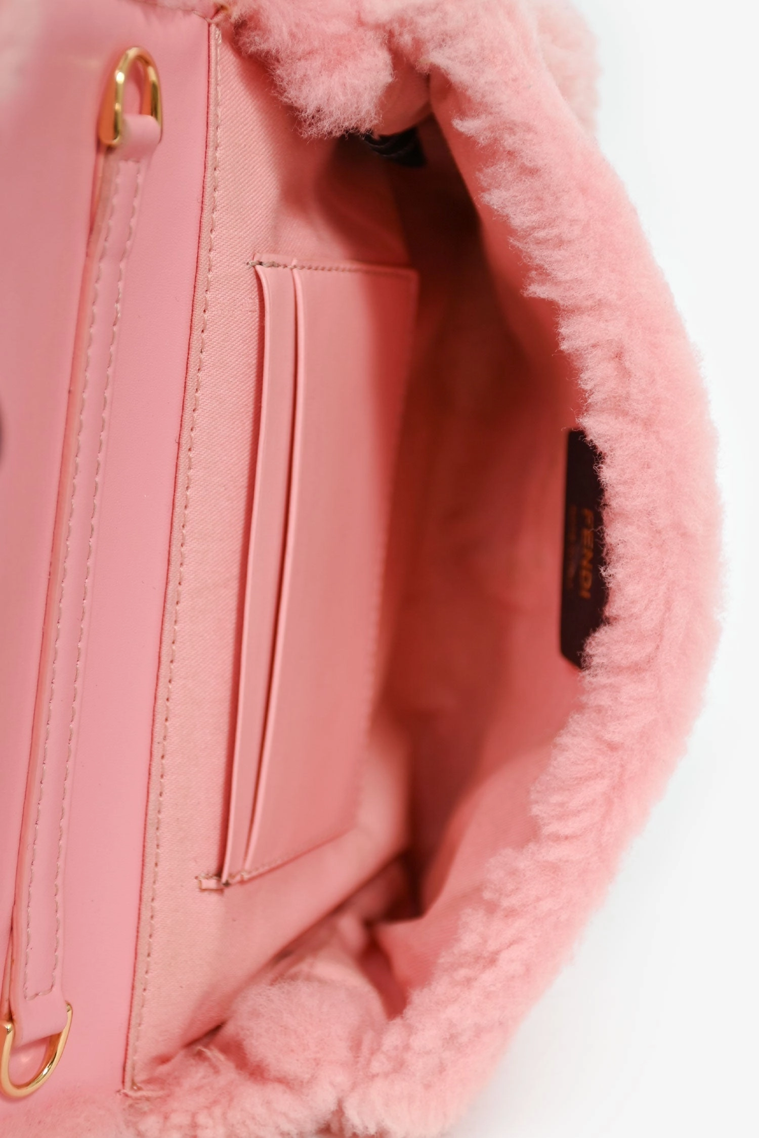 Fendi Pink Shearling/Leather "F" Belt Bag